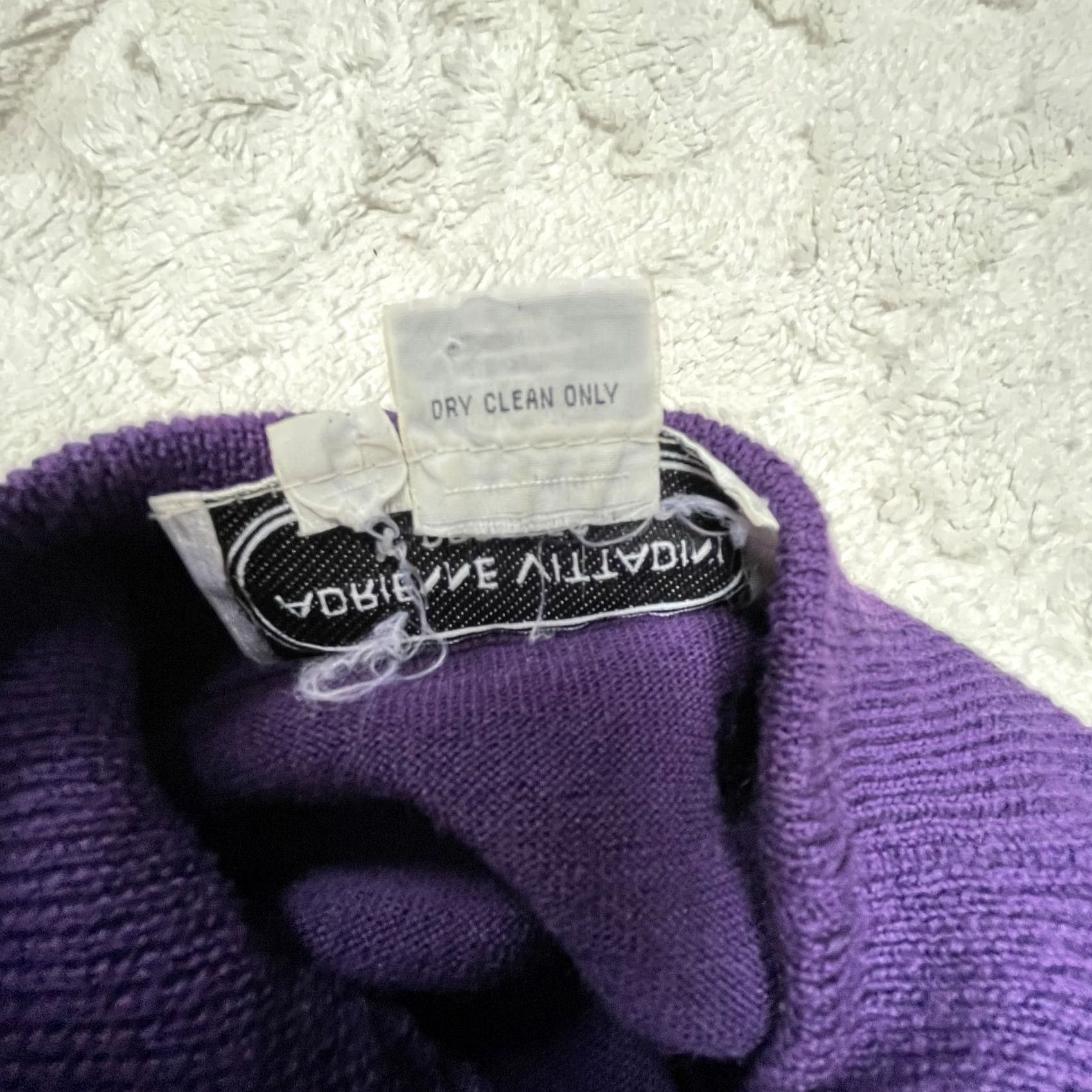 Vintage Adrienne Vittadini Womens Mock Neck Wool Knit Sweater Dress Size 6 Purple Cozy Size M / US 6-8 / IT 42-44 - 4 Thumbnail