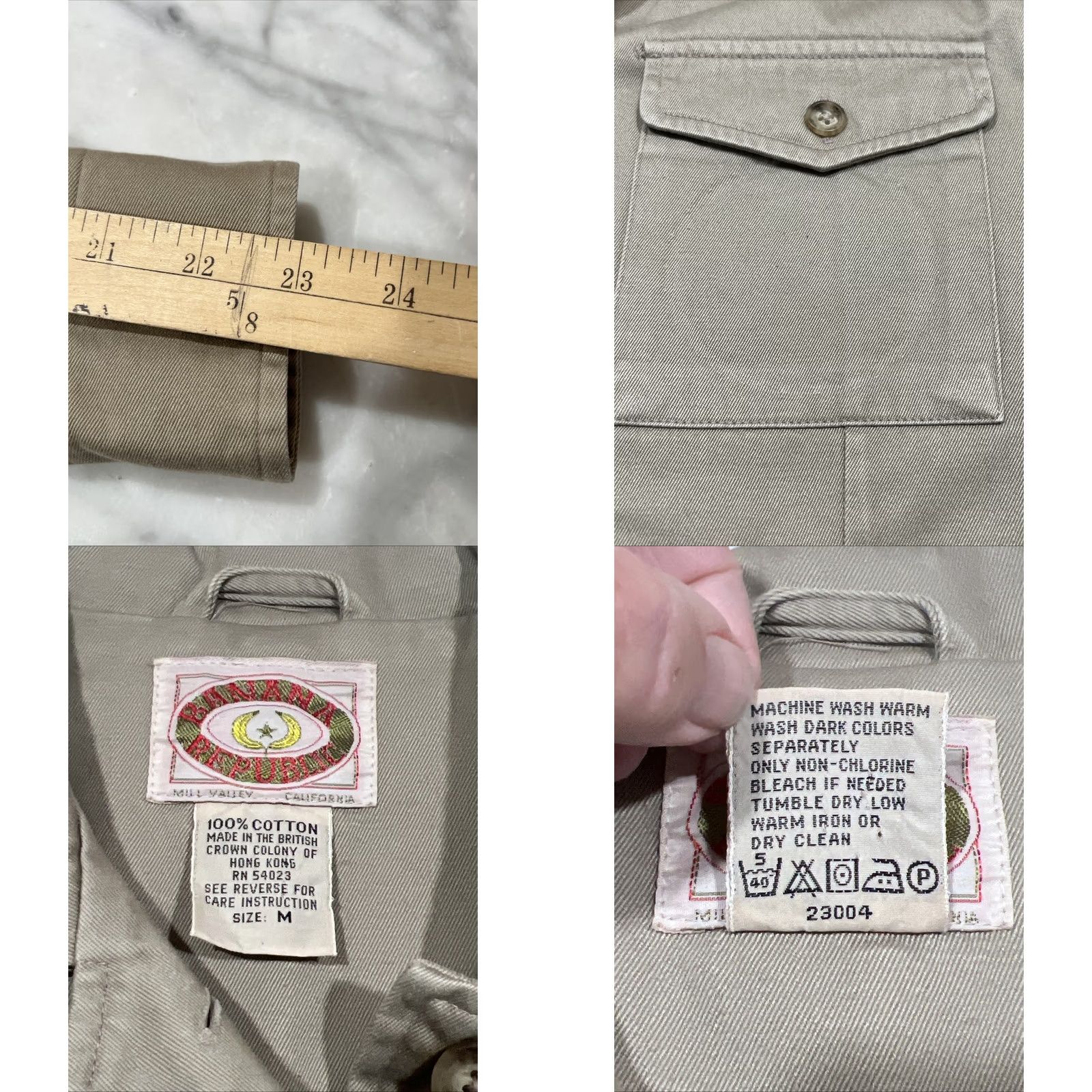 Banana Republic VINTAGE Banana Republic Shirt Jacket Women M Cream Cotton 1980s Safari Shacket Size M / US 6-8 / IT 42-44 - 9 Thumbnail