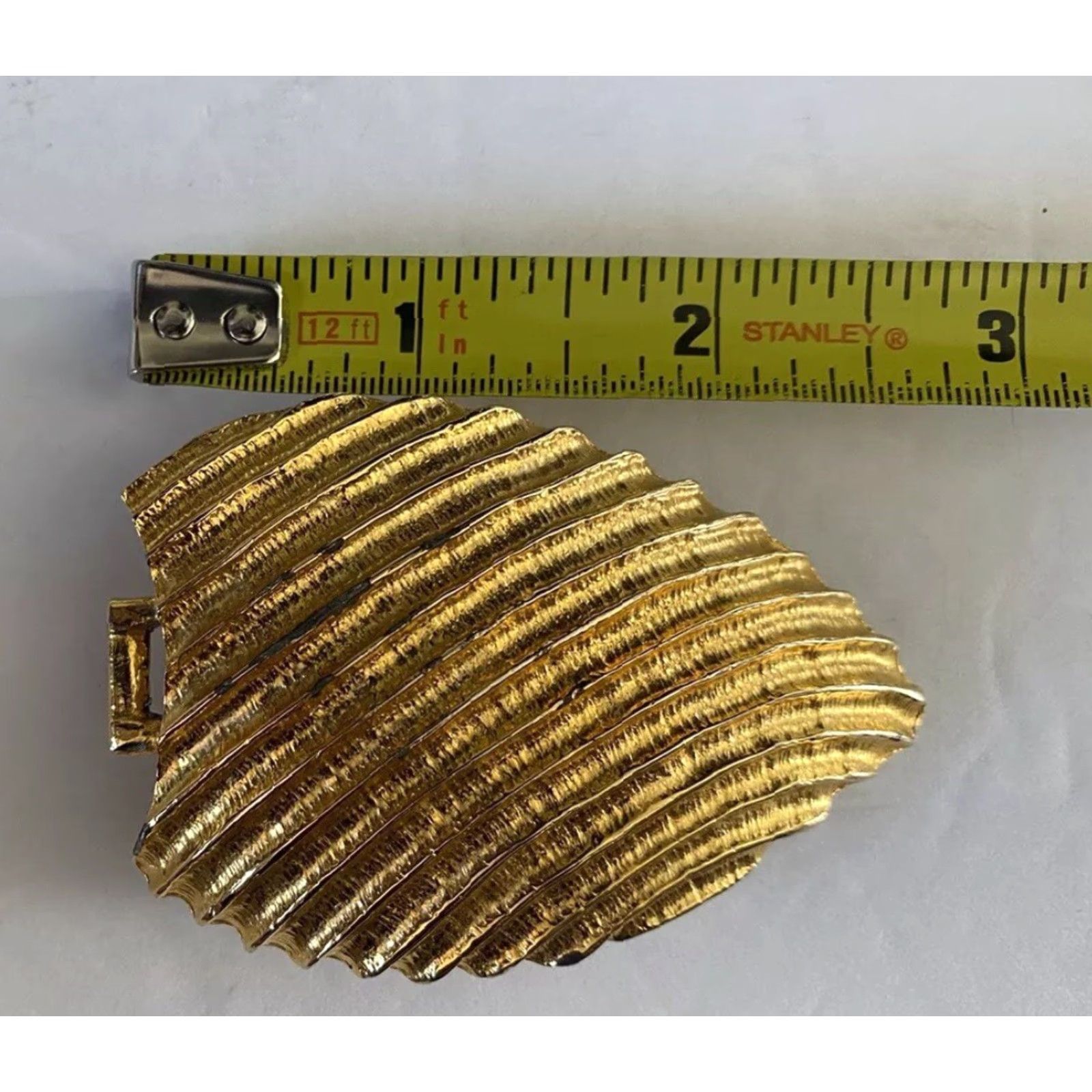 Vintage VINTAGE Mimi Di N Belt Buckle Leaf Shell 1987 Gold Mens Womens? Size ONE SIZE - 6 Thumbnail