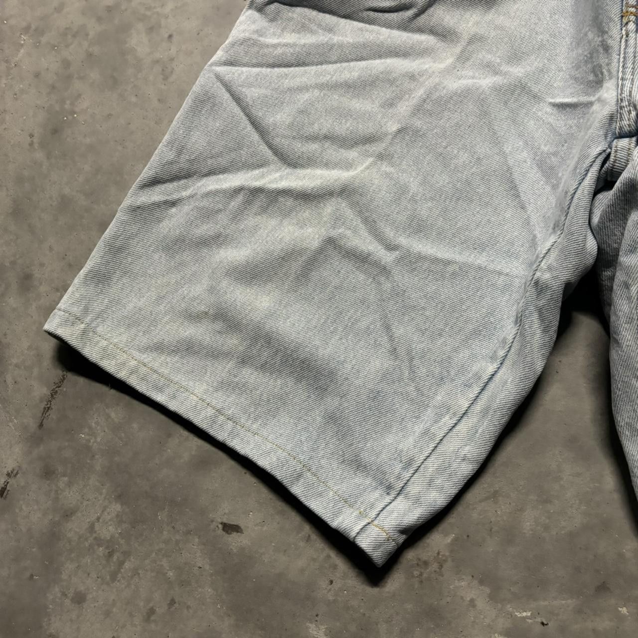 Japanese Brand × Vintage Crazy Vintage Y2K/2000s Baggy Light Wash Denim Skater Jean Shorts Jorts! Size US 40 / EU 56 - 4 Thumbnail
