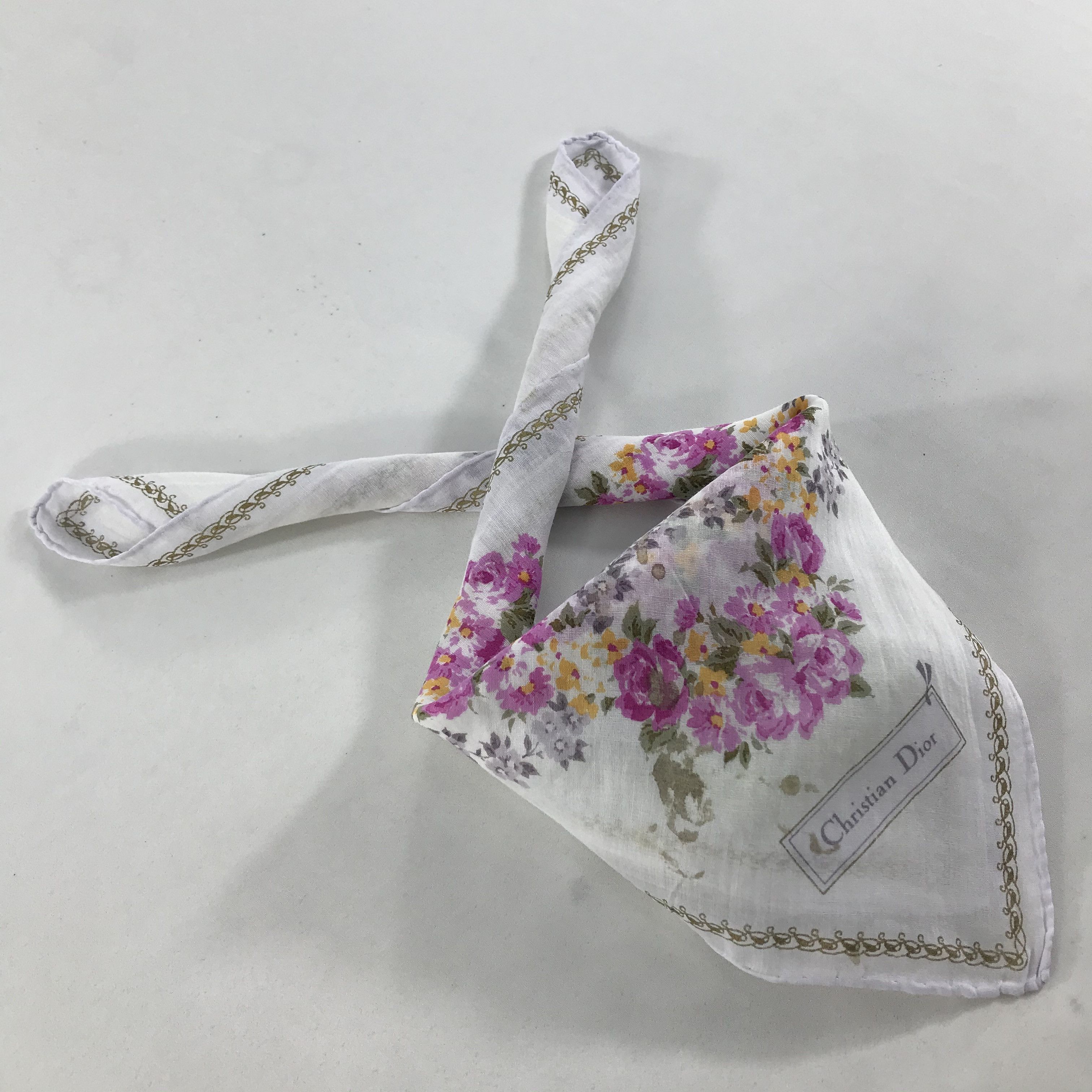 Vintage Christian Dior Bandana / Handkerchief / Neckerchief - S1709 Size ONE SIZE - 7 Thumbnail