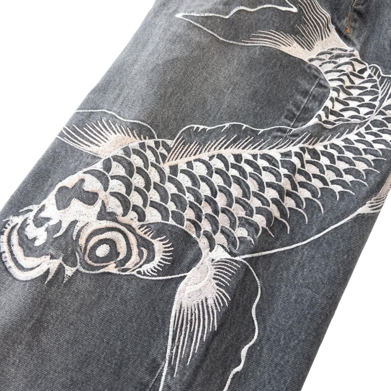 Other Vintage Koi Fish Japanese Denim Jeans Size W34 Size US 34 / EU 50 - 8 Thumbnail