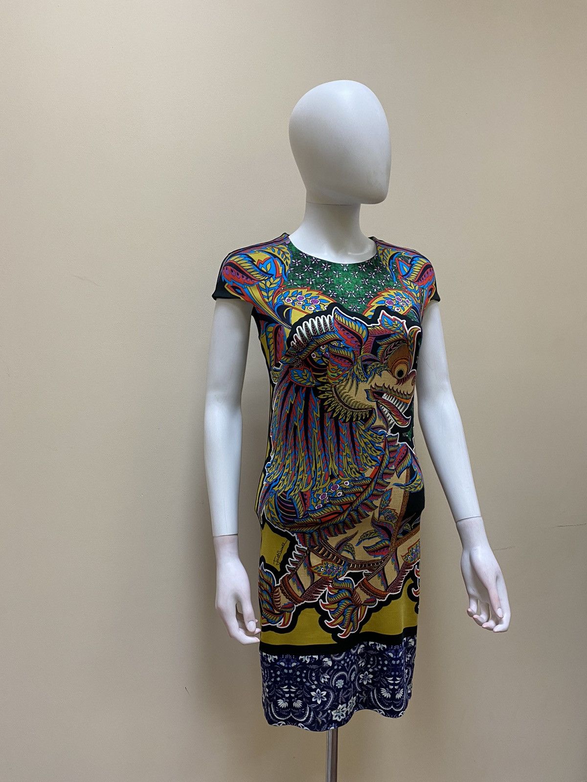 Roberto Cavalli Just Cavalli Multicolor Animal Print Mini Dress Size XS Size XS / US 0-2 / IT 36-38 - 3 Thumbnail