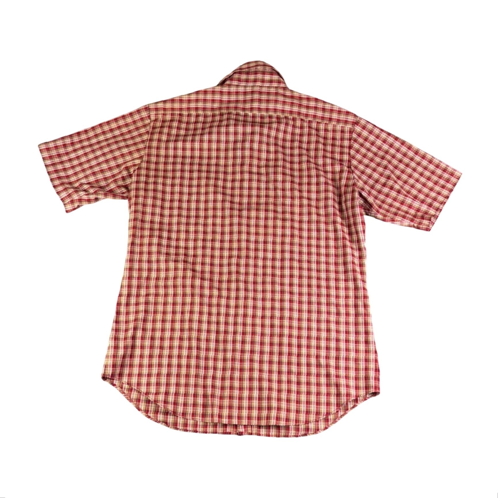 Vintage VINTAGE Kingsport Mens Plaid Short Sleeve Button Up Shirt Red Tan M 90s Size US M / EU 48-50 / 2 - 2 Thumbnail