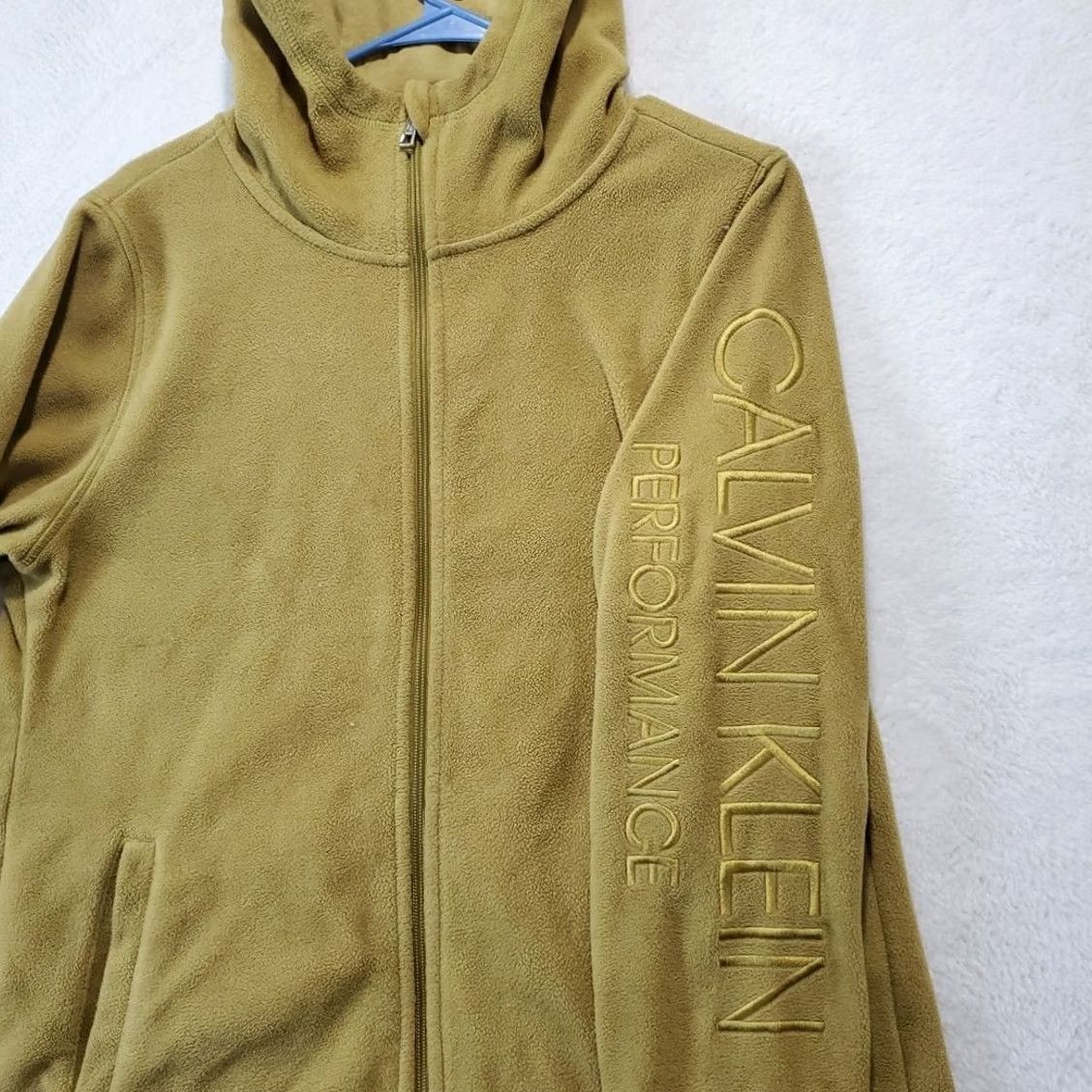 Calvin Klein Calvin Klein Performance Women's Hooded Full Zip Fleece Jacket Green Gold L Long Sleeve Pockets Embroidered Logo Solid Mid-Length Casual Fall Winter 트 Size L / US 10 / IT 46 - 7 Thumbnail