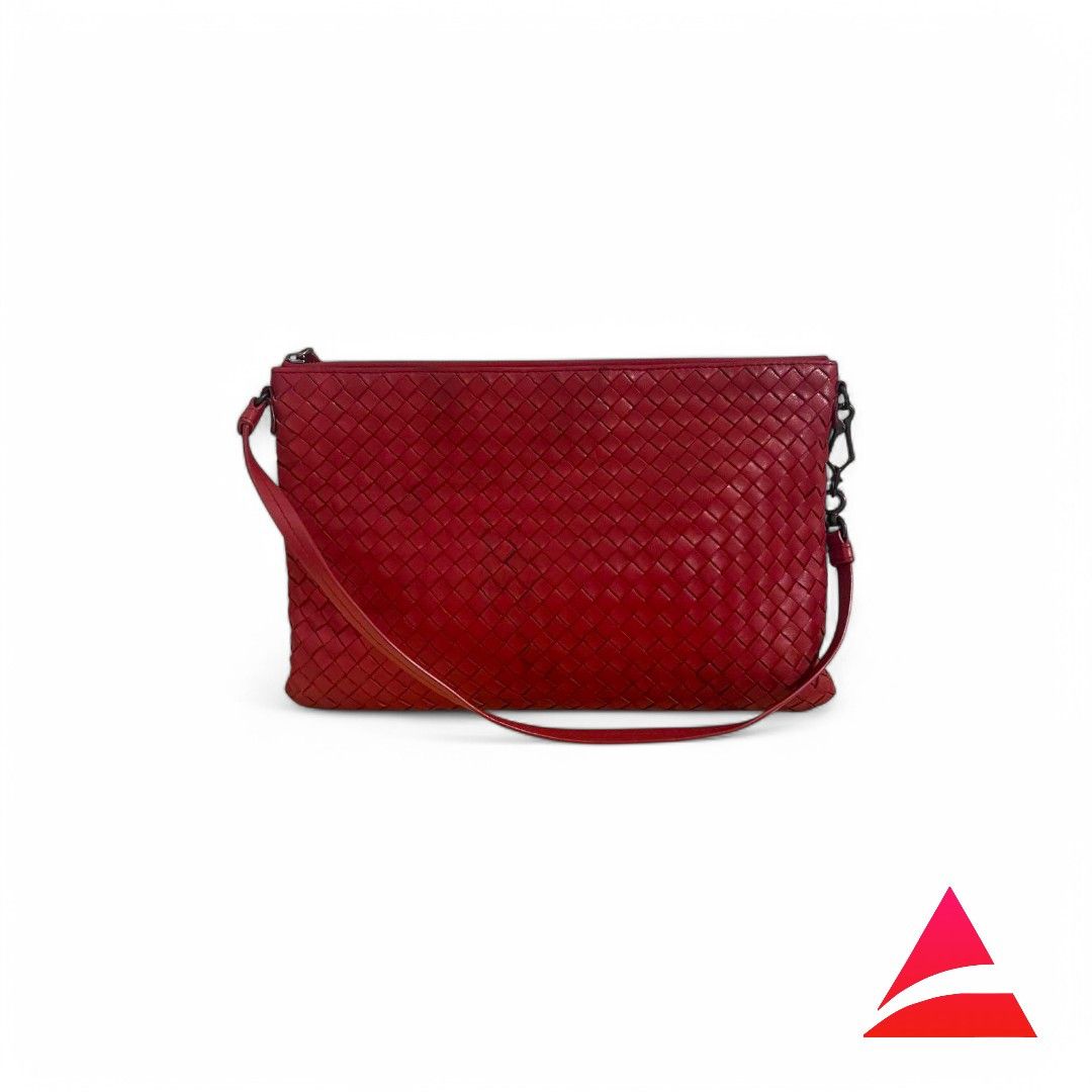 Bottega Veneta Bottega Veneta - Intrecciato Handbag Red Leather Vintage Size ONE SIZE - 1 Thumbnail