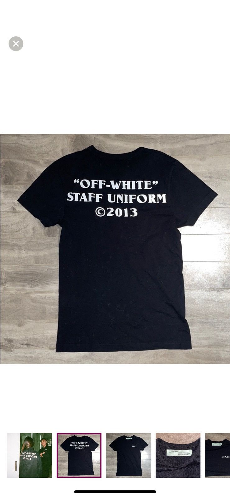 image of Off White Unisex Staff Tee 2016 Toronto in Black, Men's (Size XS)