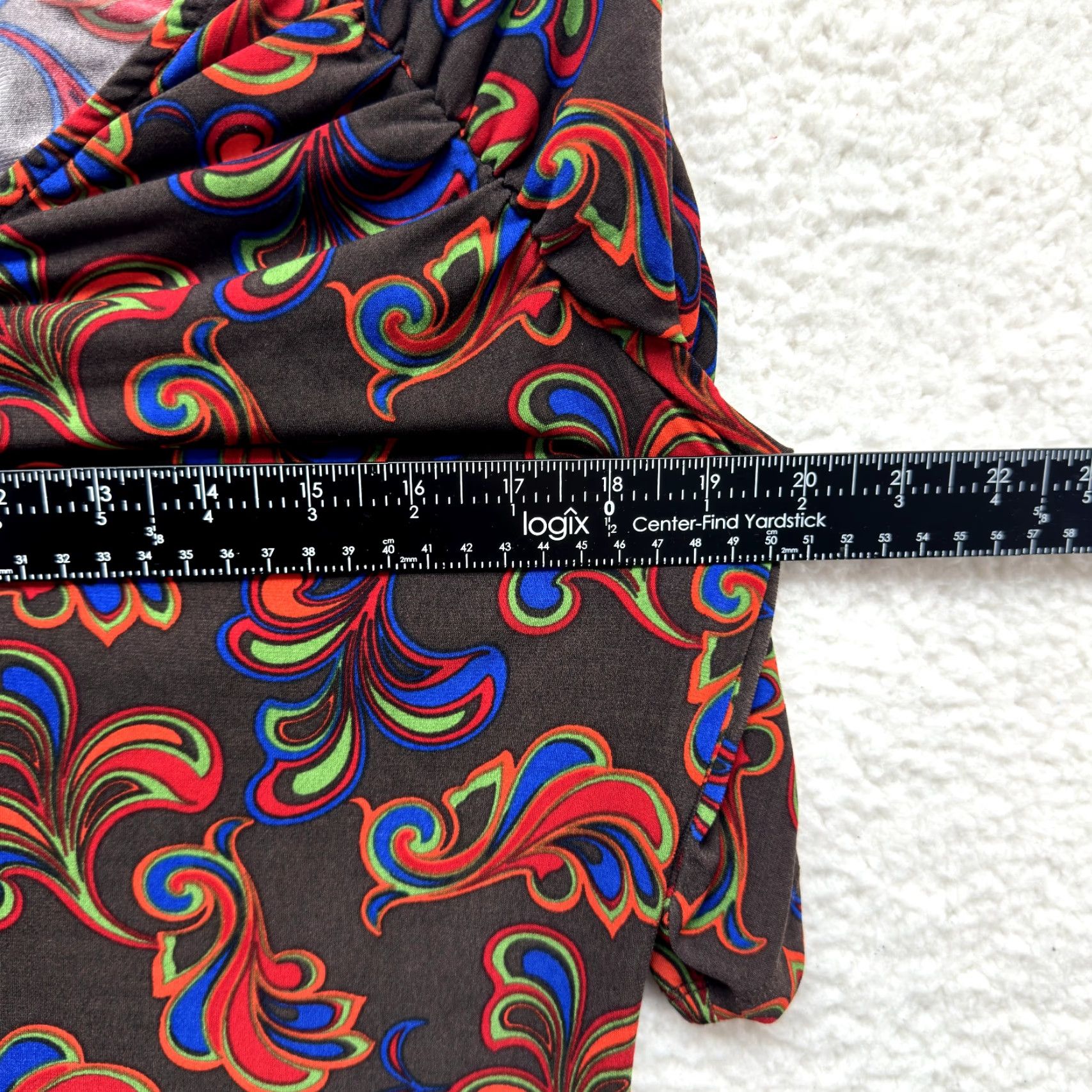 Vintage VINTAGE Bisou Bisou Boho Grunge Top Shirt L Ladies Brown Pattern Slinky Stretch Size L / US 10 / IT 46 - 5 Thumbnail