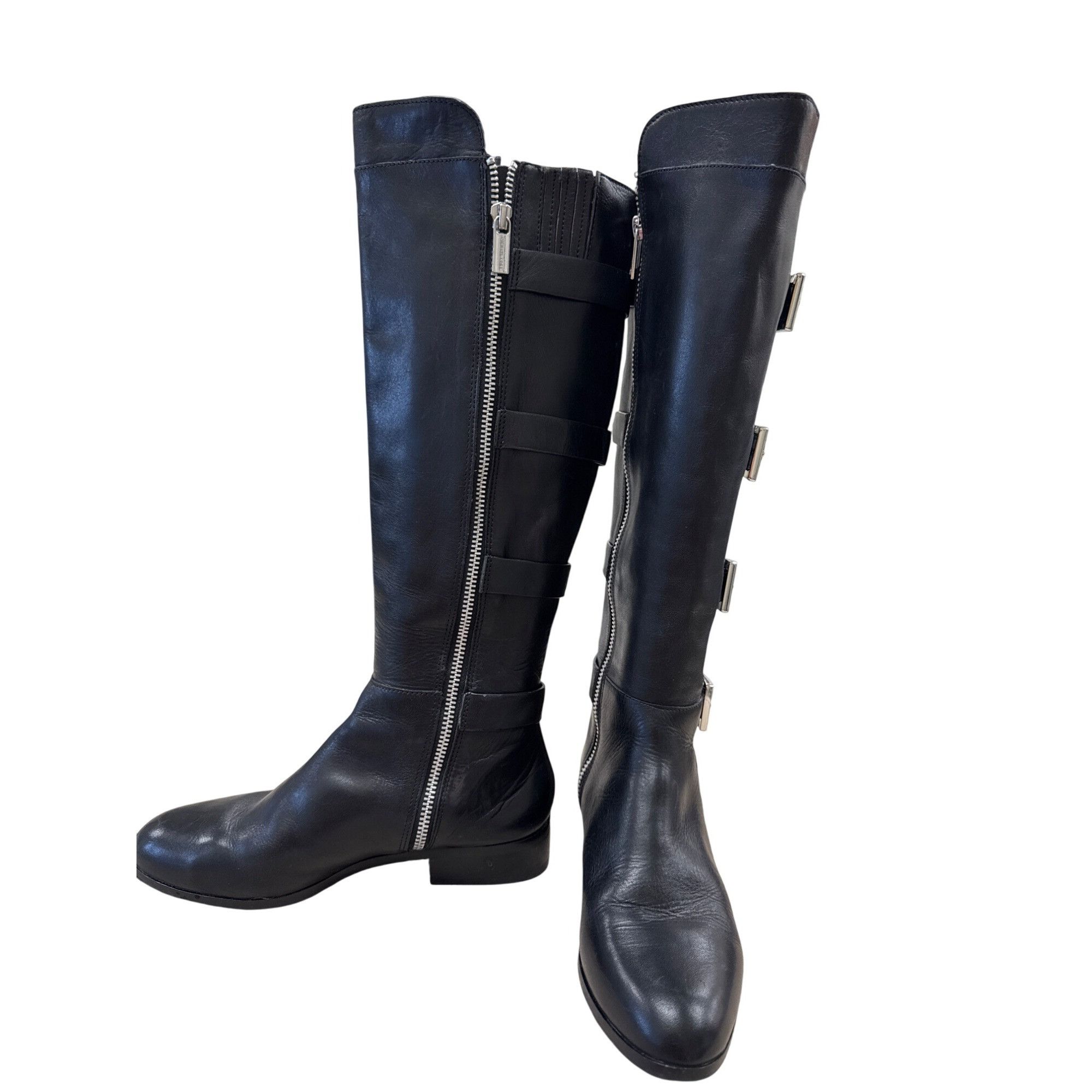 Michael Kors Michael Kors Womens Black Leather Knee High Boots With Buckl Size US 7 / IT 37 - 3 Thumbnail