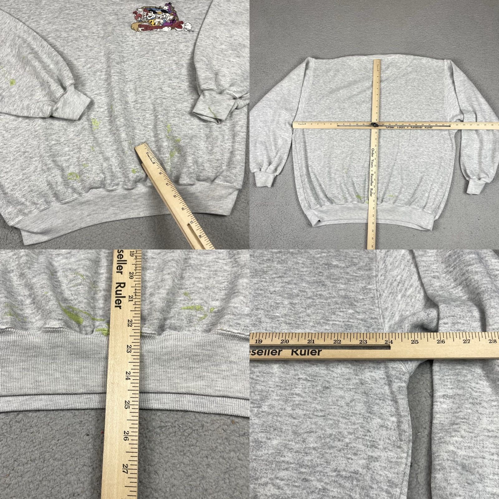 Vintage VINTAGE Flintstones Sweatshirt Adult XL Gray Embroidered Crew Neck Men 90s Pullover Distressed Blitzz Studios Size US XL / EU 56 / 4 - 8 Thumbnail