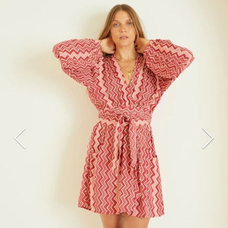 Natalie Martin Natalie Martin Nico L/S Mini batik long sleeve wrap dress M Size M / US 6-8 / IT 42-44 - 3 Thumbnail
