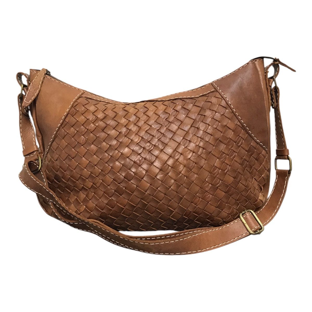 Japanese Brand × Leather Vintage Leather Brown Sling Bag Size ONE SIZE - 3 Thumbnail
