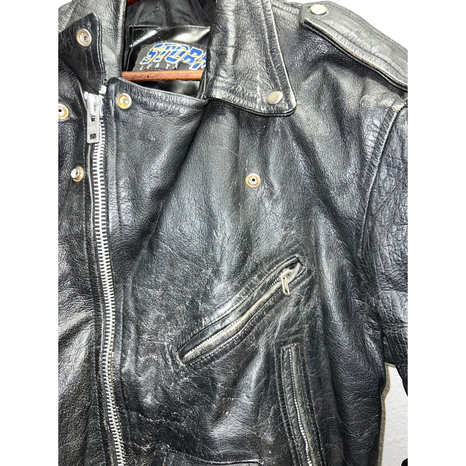 Vintage Vintage Storm Leathers Jacket Full Zip Leather Gear Large Size US L / EU 52-54 / 3 - 3 Thumbnail