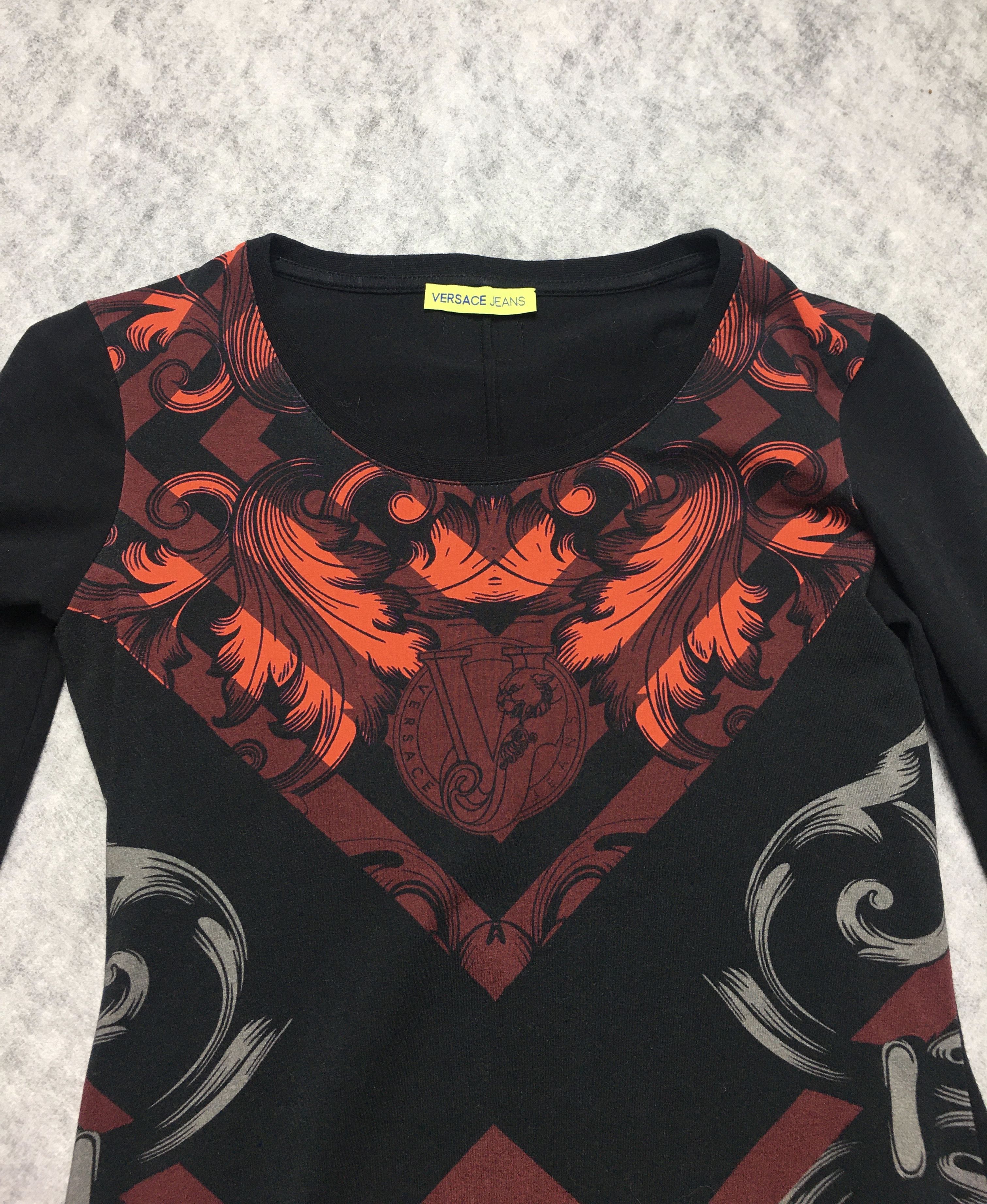Versace Versace Jeans Couture Baroque Logo Black Mini Dress Size S / US 4 / IT 40 - 11 Thumbnail