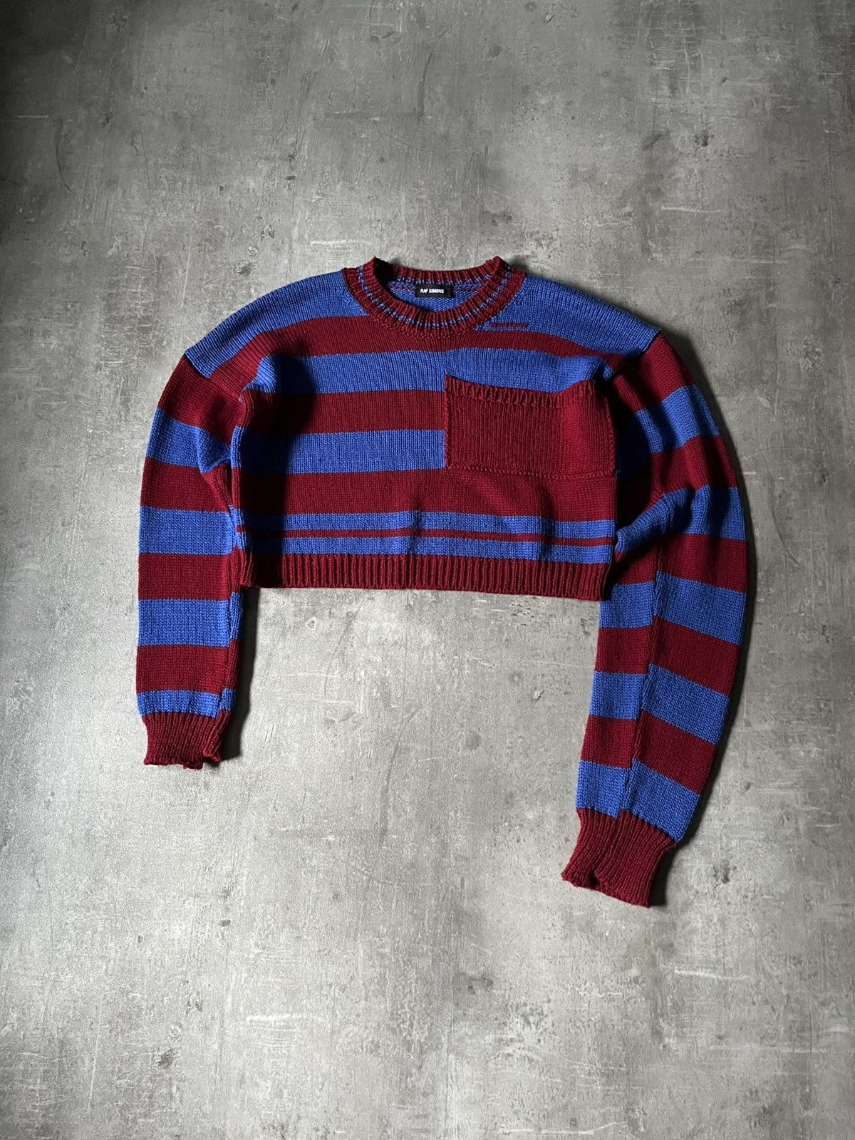 Pre-owned Raf Simons F/w 2017 Striped Cropped Sweater In Multi