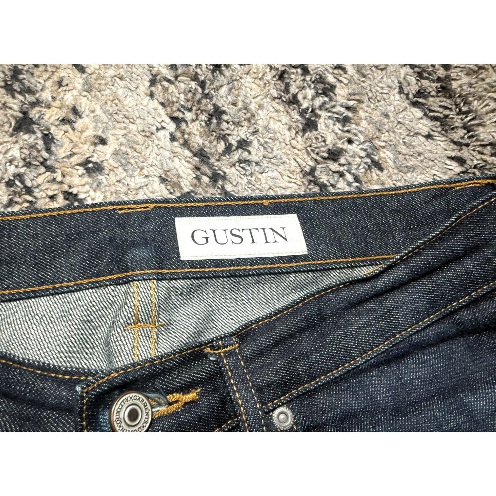Gustin GUSTIN Jeans 32x34.5 Dark Blue #75 Japanese Selvedge Denim Slim 116699 Mens Regular Blue Size US 32 / EU 48 - 6 Thumbnail