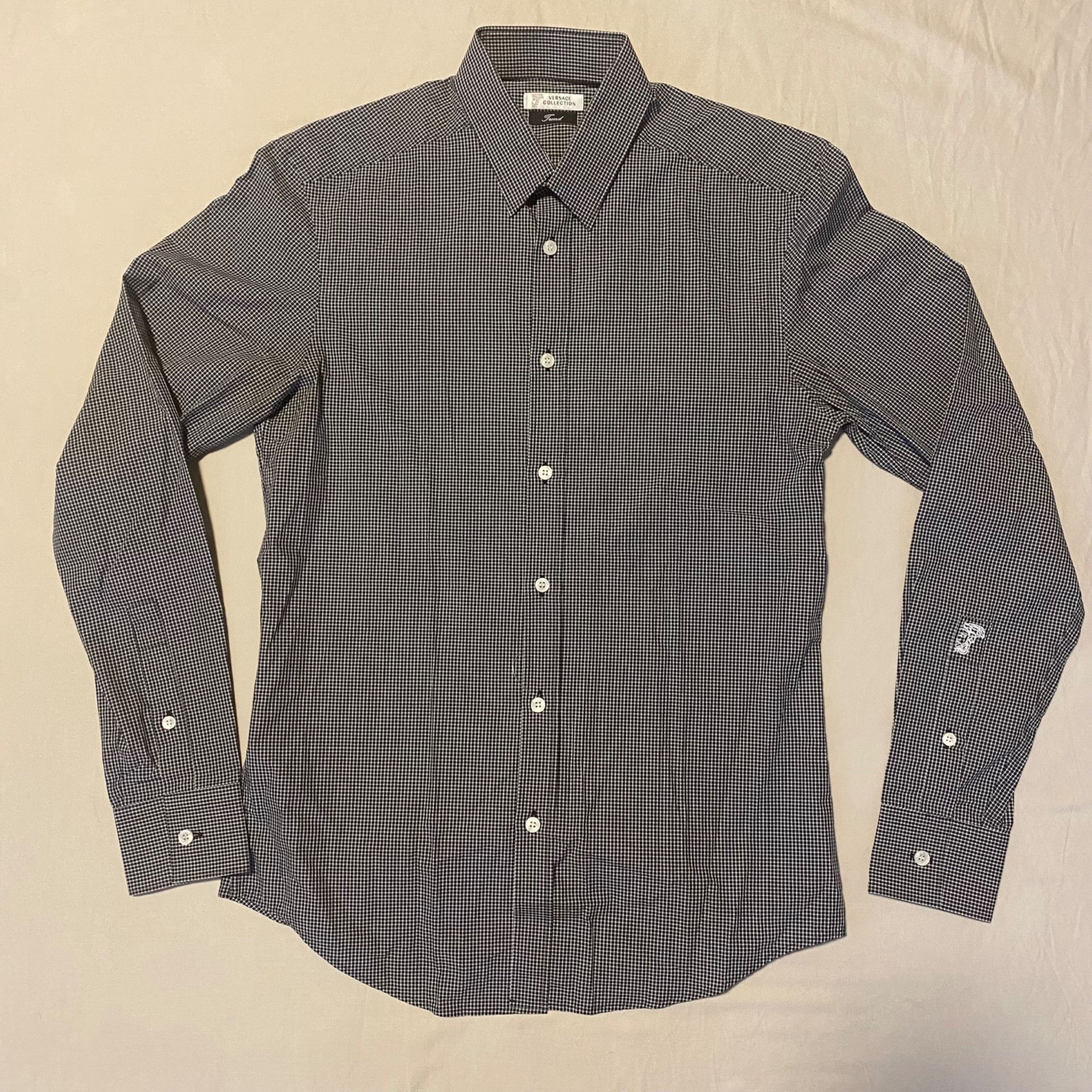 Versace Versace Collection Trend Black & White Gingham Long Sleeve S Size US S / EU 44-46 / 1 - 1 Thumbnail