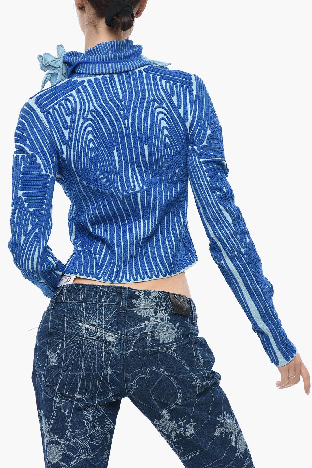 Off-White og1mm0426 Turtleneck Sweater in Blue Size M / US 6-8 / IT 42-44 - 2 Thumbnail
