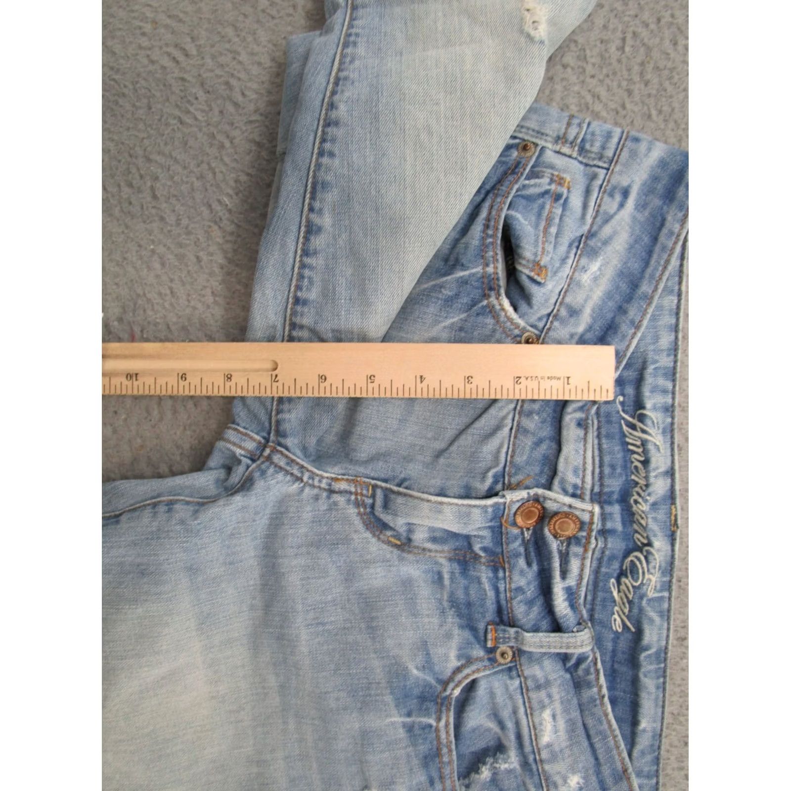 American Eagle Outfitters Vtg Y2K American Eagle Distressed Light Wash Denim Jeans Women's Size 4 Size 27" / US 4 / IT 40 - 7 Thumbnail