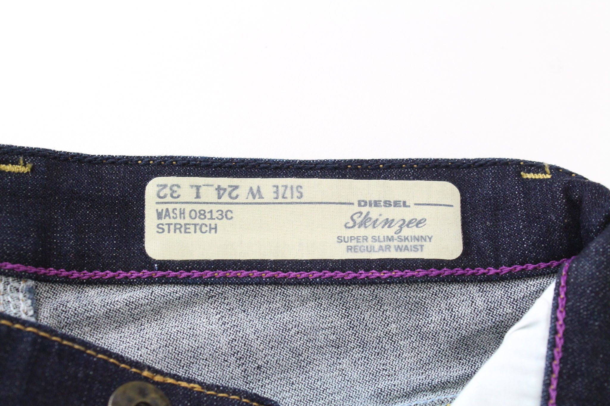 Diesel SKINZEE 0813C W24/L32 Blue Super Slim Stretch Jeans 69611 Size 24" / US 00 / IT 34 - 5 Thumbnail