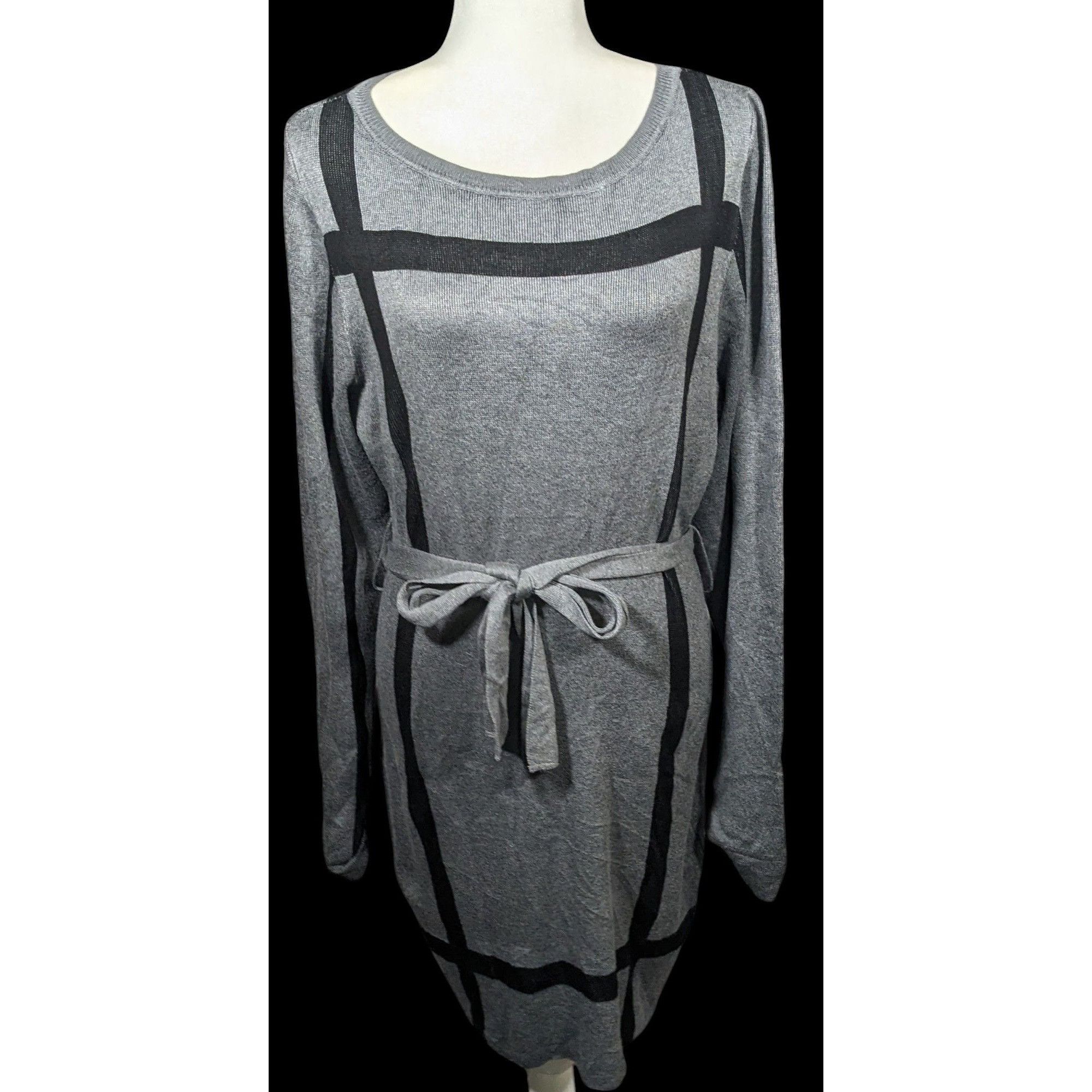 Other Love Scarlett Grey And Black Accent Striped Tie Waist Sweate Size L / US 10 / IT 46 - 1 Thumbnail