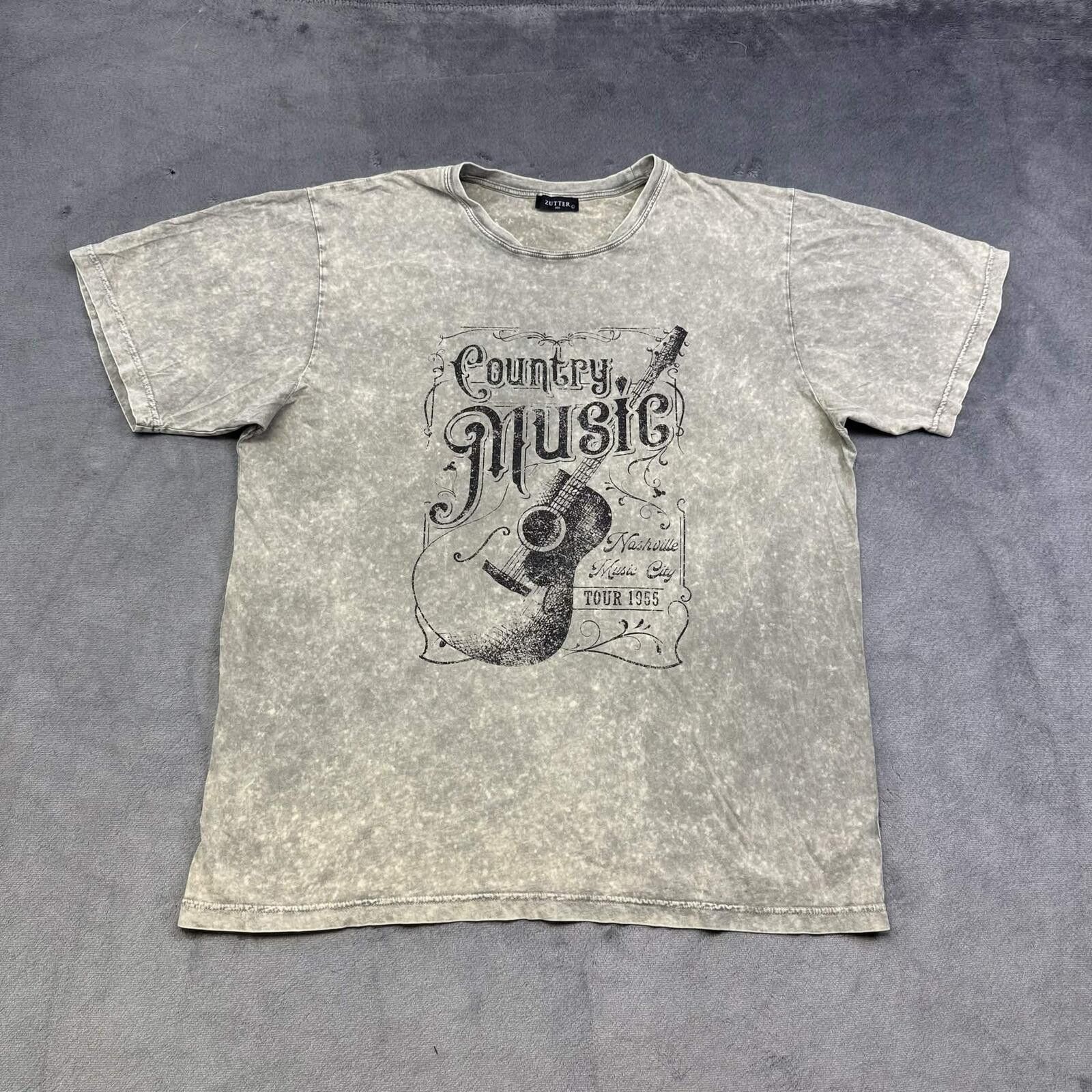Other Zutter USA Men's ''Country Music'' Acid Wash T-Shirt Size ONE SIZE - 1 Thumbnail