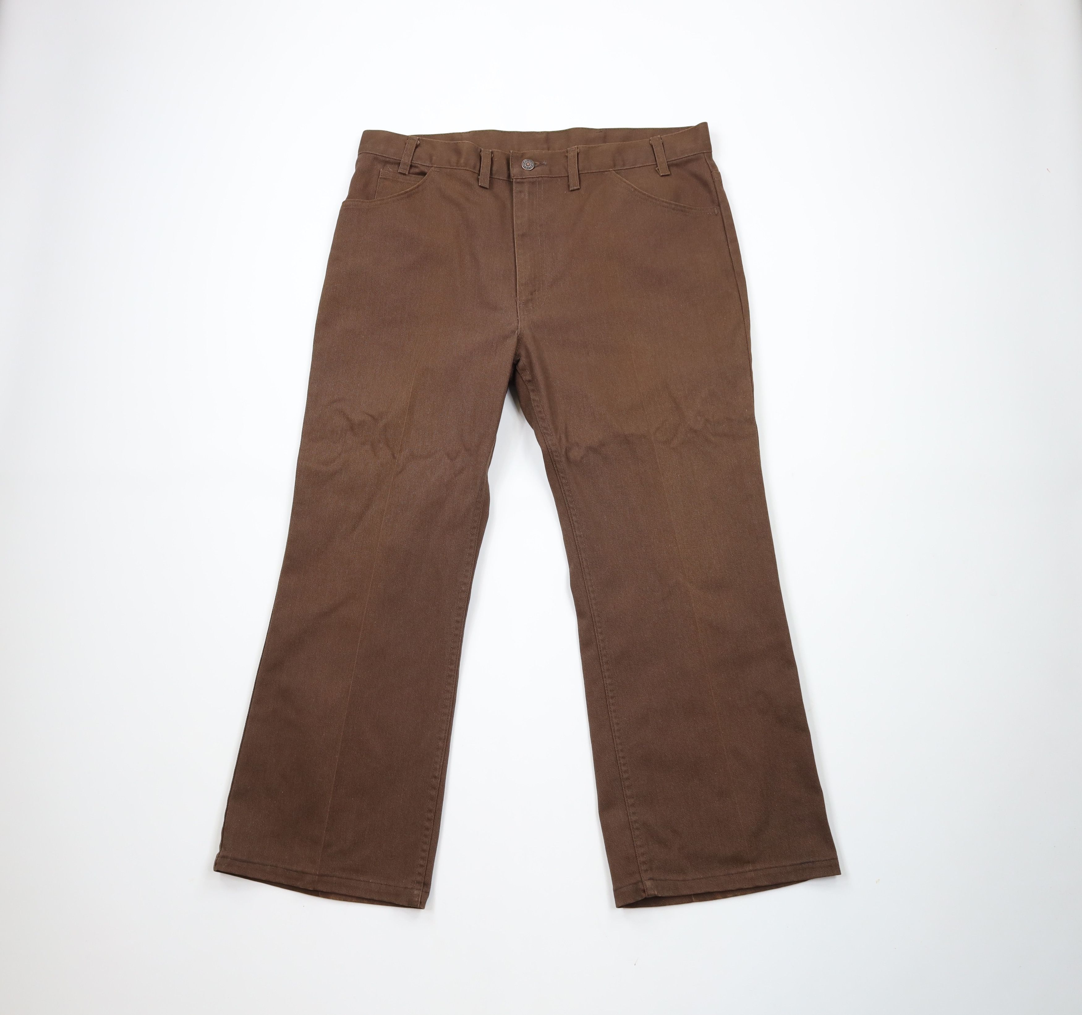 Vintage Vintage 70s Streetwear Wide Leg Bell Bottoms Jeans Brown USA Size US 36 / EU 52 - 1 Thumbnail