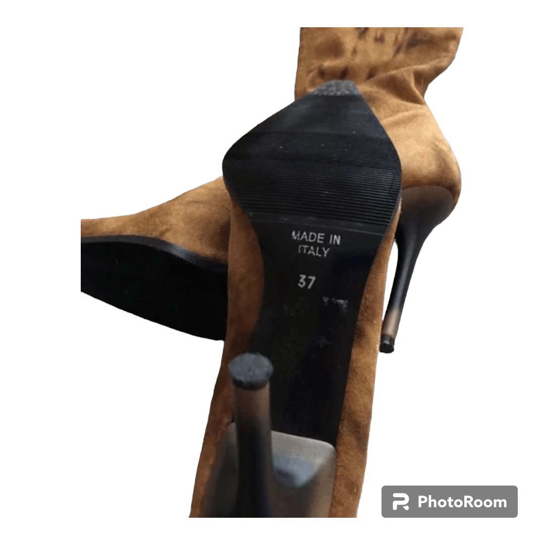 Other Leopard Tan Stocking Boots Stiletto heel US sz 6 / EUR 36 Size US 6 / IT 36 - 2 Thumbnail
