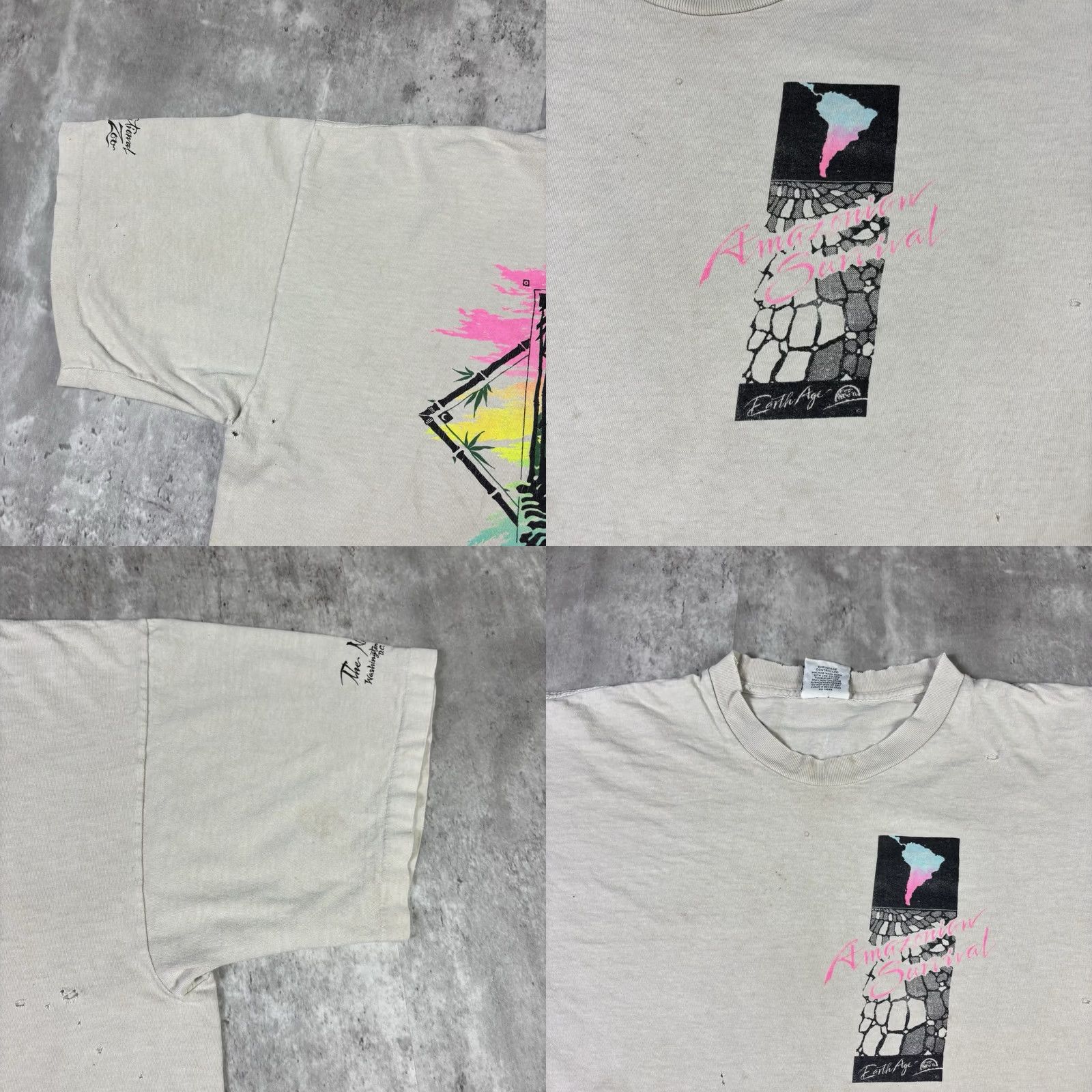 Lee VINTAGE Lee T-Shirt Men XL White 90s Distressed Crew Neck Short Sleeve Cotton Thrashing Adventure Time Stitch Size US XL / EU 56 / 4 - 9 Thumbnail