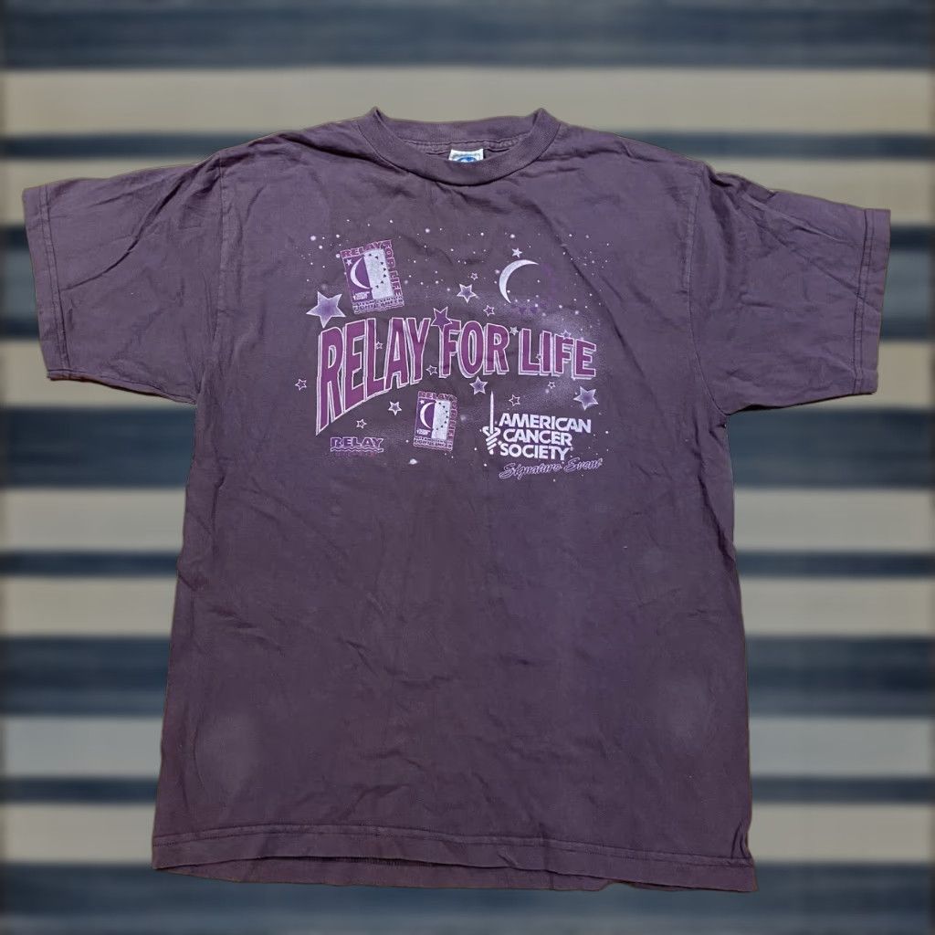 Alife VINTAGE Global Relay For Life American Cancer Society Shirt Faded Cute Purple Size Large Size US L / EU 52-54 / 3 - 1 Thumbnail