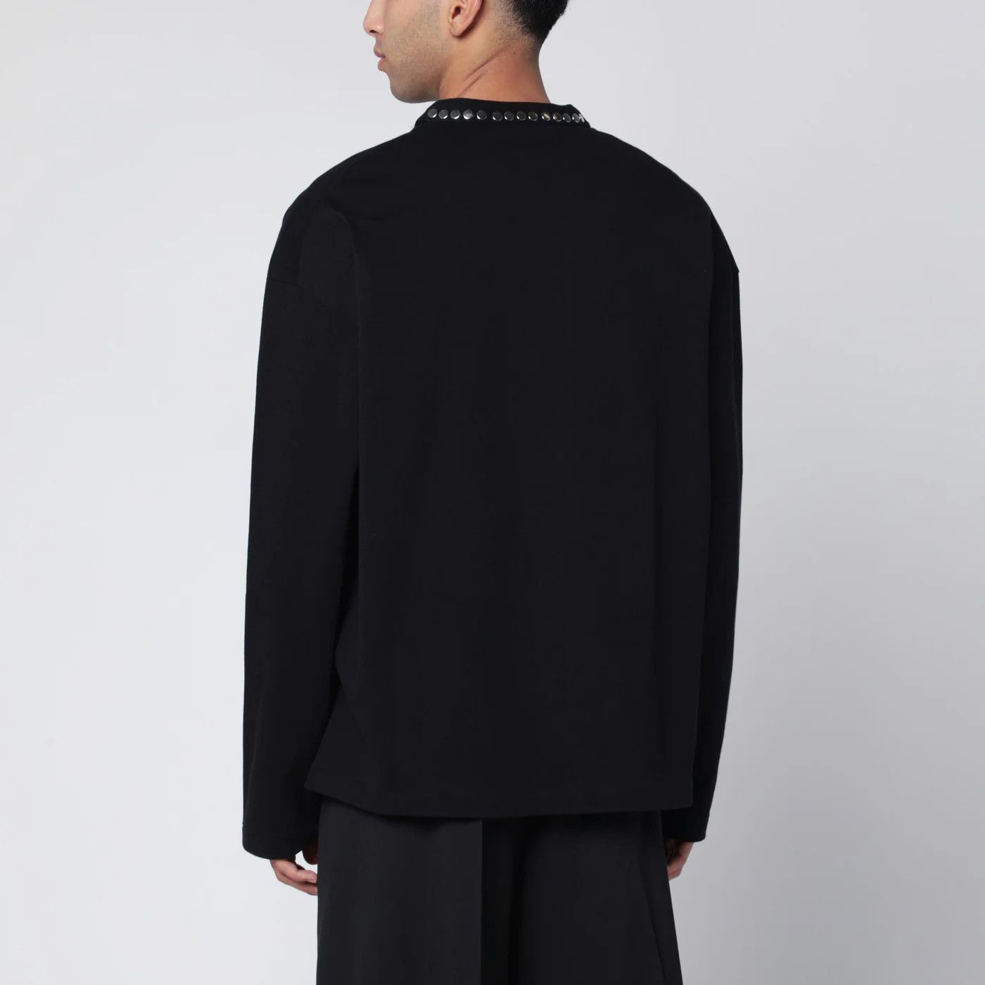 Jil Sander o1d2blof0526 Studs Long Sleeve T-Shirt in Black Size US L / EU 52-54 / 3 - 3 Thumbnail
