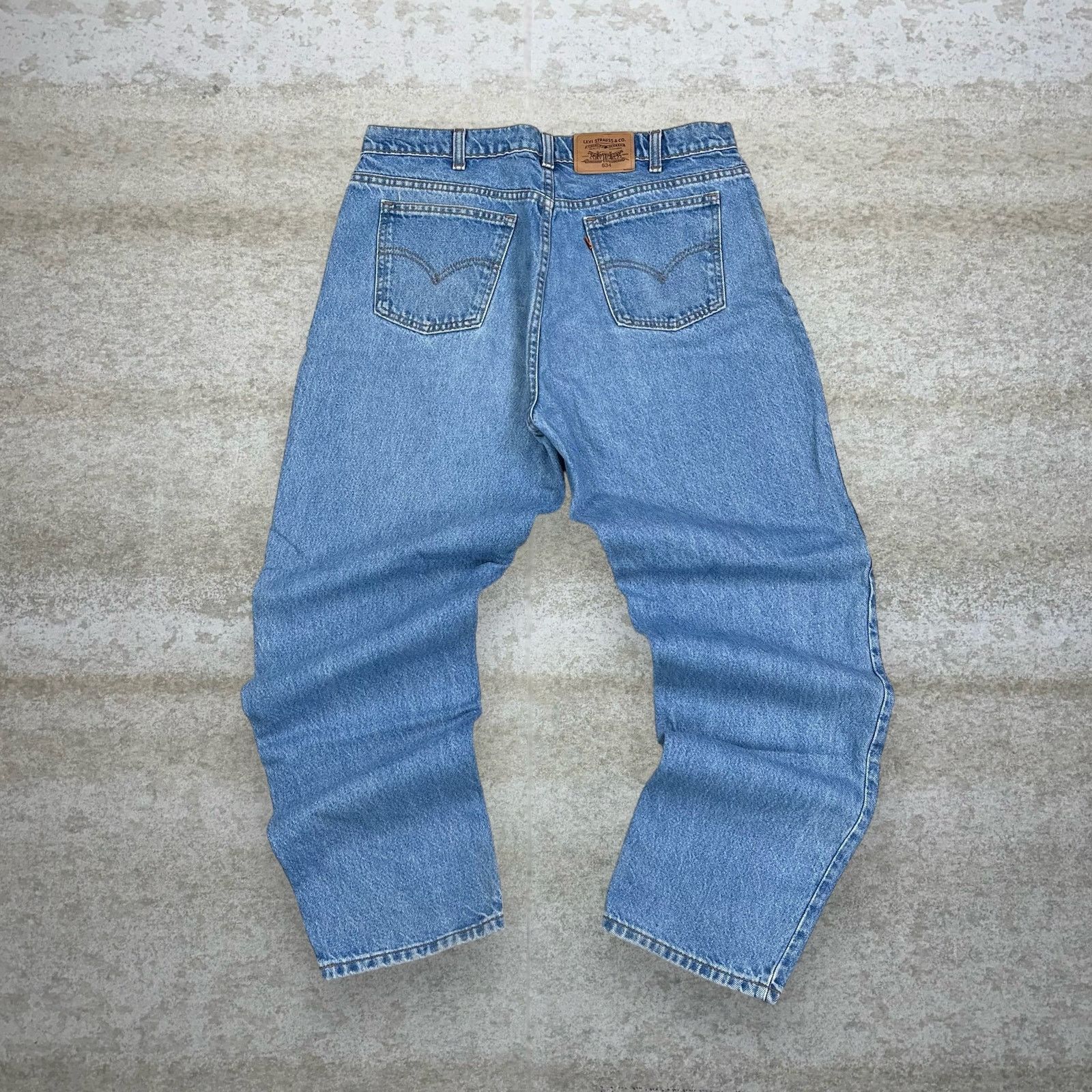 image of Vintage Orange Tab Levis Jeans 634 Relaxed Fit ] Denim 90's in Blue, Men's (Size 38)