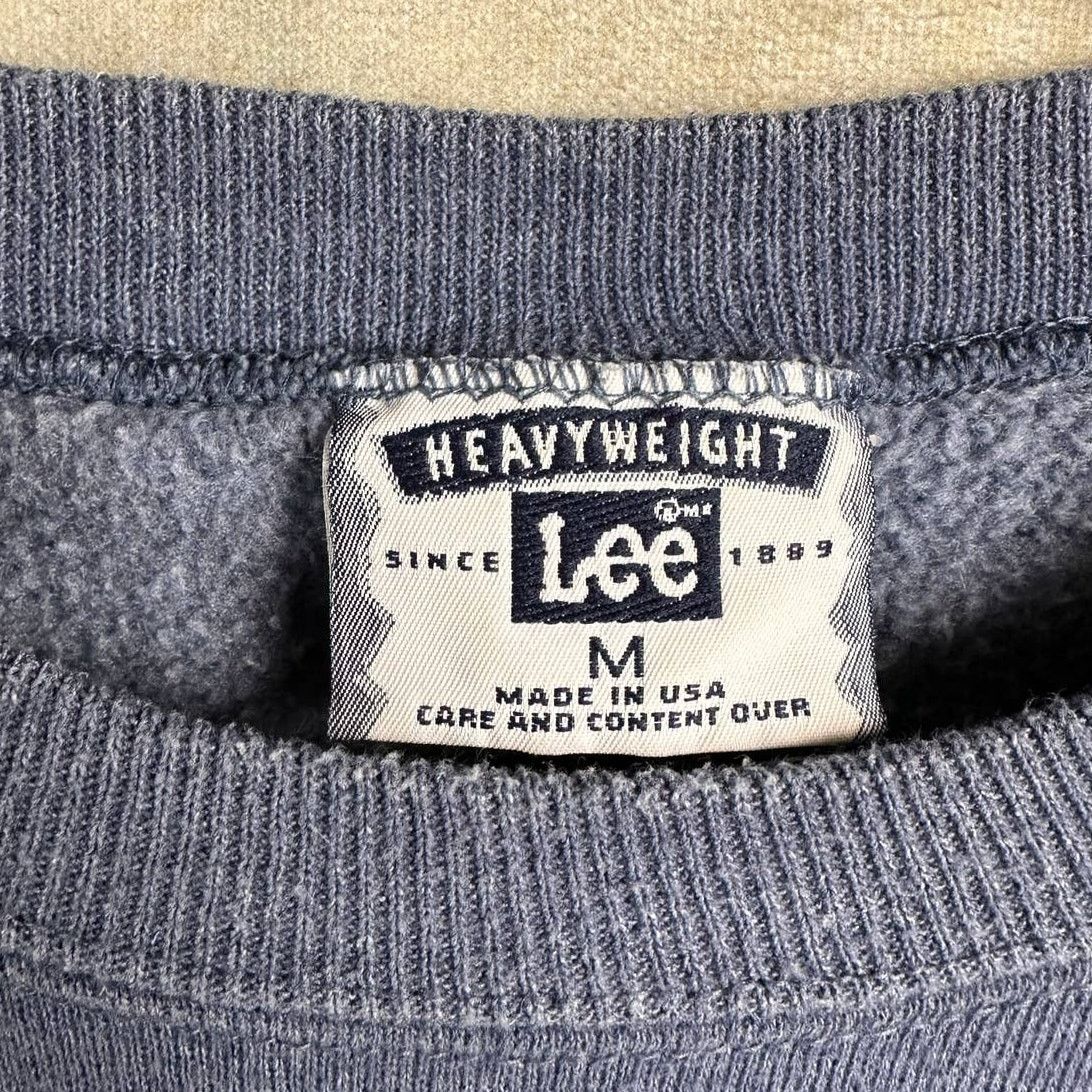 Lee × Vintage Vintage 90s Lee Heavyweight Sweatshirt Sz M Crewneck Blue Size US M / EU 48-50 / 2 - 7 Thumbnail