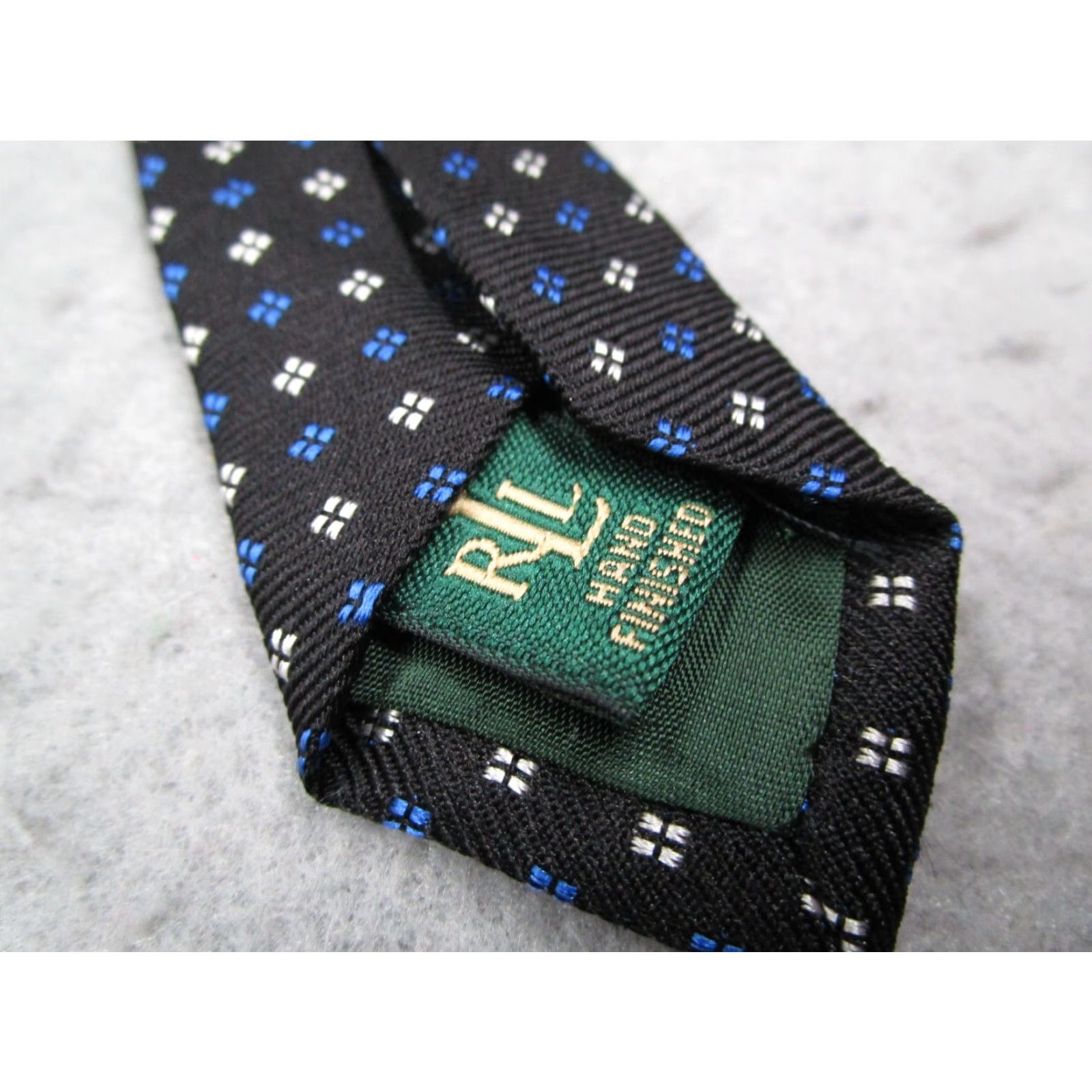 Ralph Lauren VINTAGE Lauren Ralph Lauren Neck Tie Mens Black Silk Designer Abstract Work Made in USA Size ONE SIZE - 5 Thumbnail
