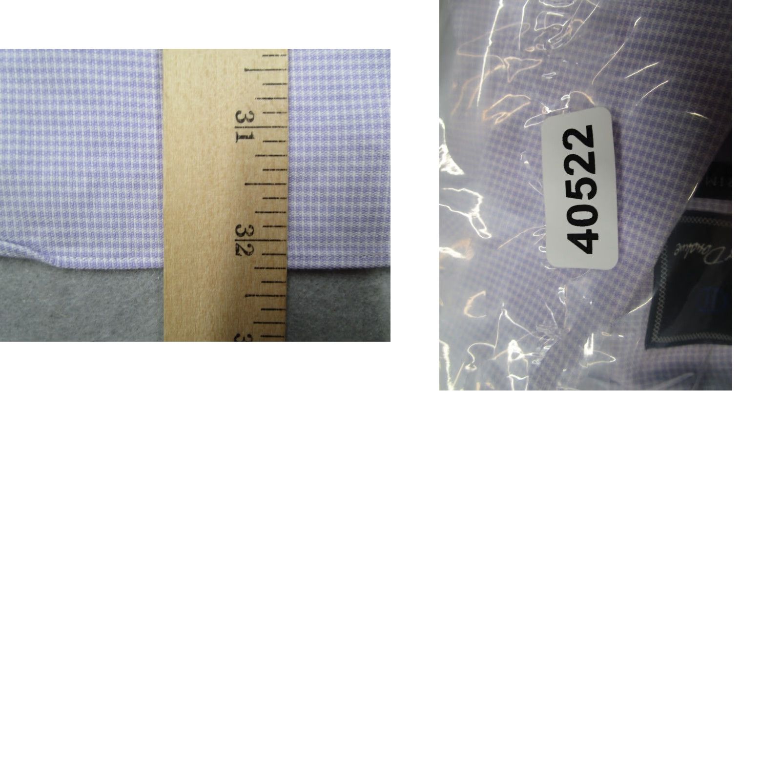 David Donahue David Donahue Mens Dress Shirt Slim Purple Check Long Sleeve Button Up 100% Cotton 17 Neck 34/35 Size Regular Wide Men's Shirt Size 34R - 8 Thumbnail
