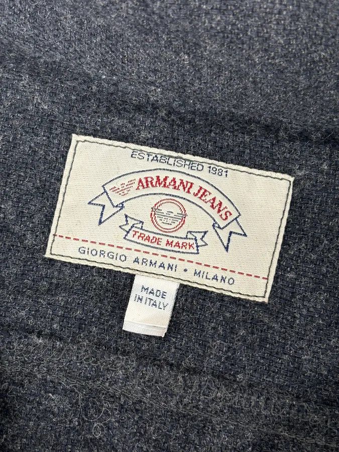 Armani 1990s Armani Dark Grey Minimalist Wool Blend Shirt Size US M / EU 48-50 / 2 - 9 Thumbnail