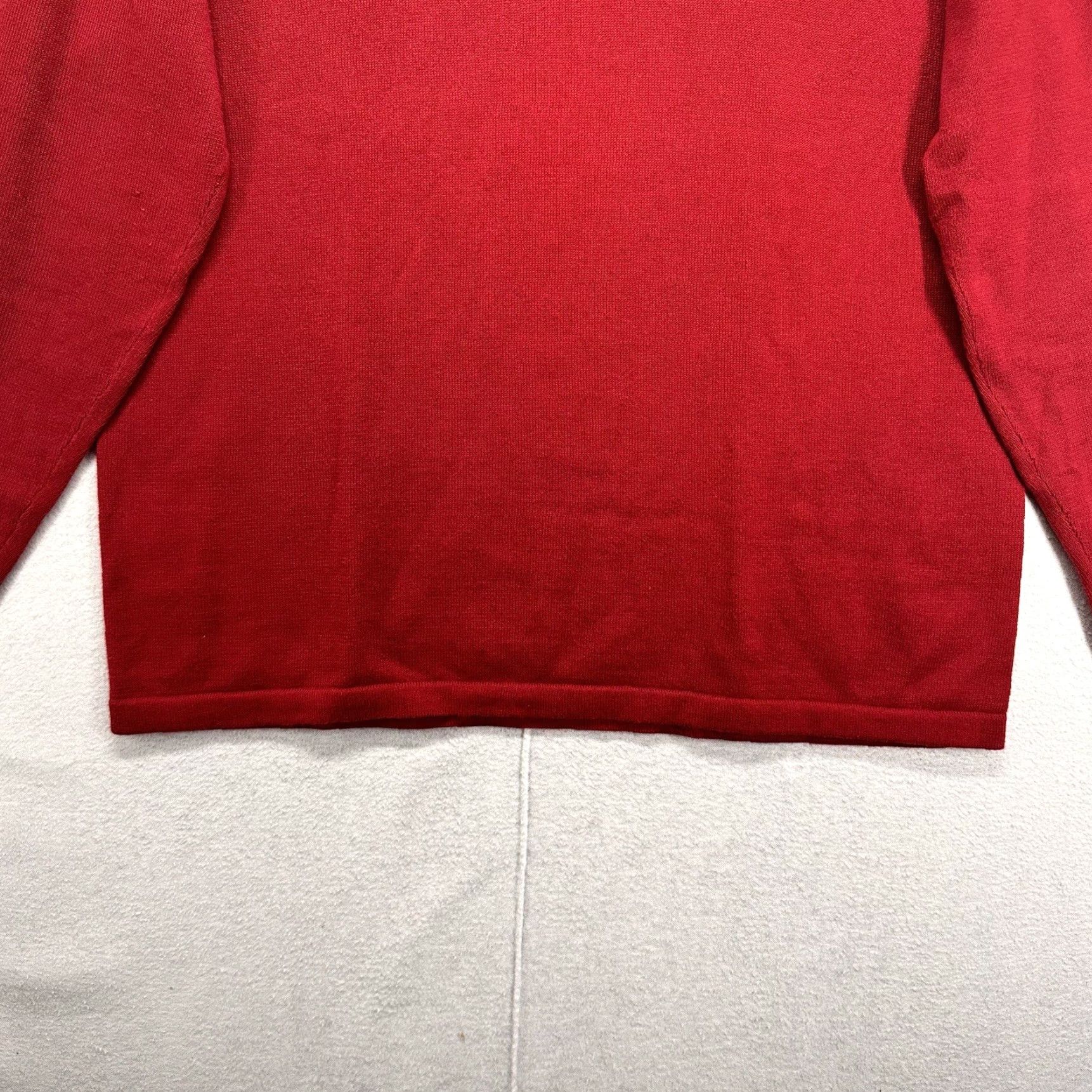 Vintage VINTAGE Casual Corner Annex Sweater Women’s Medium Red Knit 100% Cotton Mock Neck Pullover 80s 90s Womens Size M / US 6-8 / IT 42-44 - 6 Thumbnail