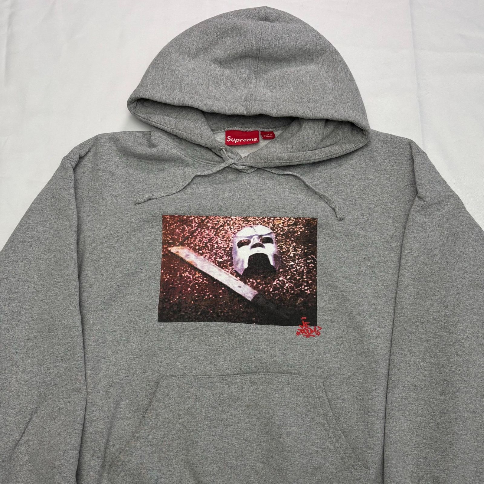 Supreme x MF DOOM Graphic Hoodie Heather Grey Mens M FW23