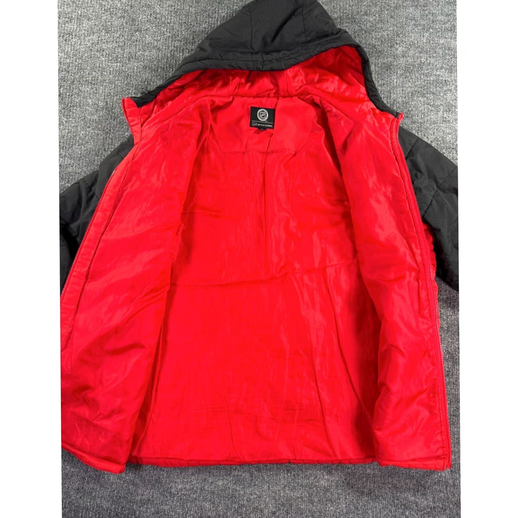 G-III GIII Sports Chicago Blackhawks Puffer Jacket Mens XL Red Black Quilted Polyester Size US XL / EU 56 / 4 - 6 Thumbnail