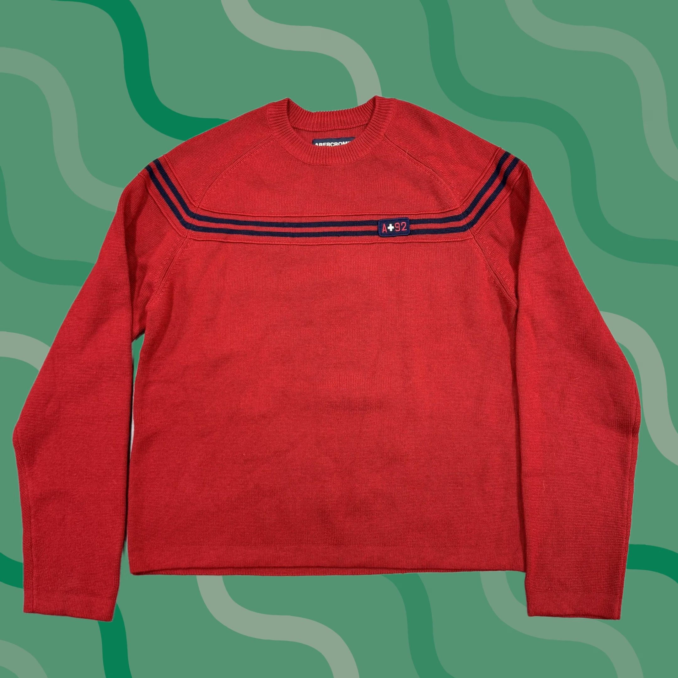 Abercrombie & Fitch Vintage Abercrombie & Fitch Sweater Mens M Striped Crewneck Pullover 90s Red Knit Camber Size US M / EU 48-50 / 2 - 1 Thumbnail