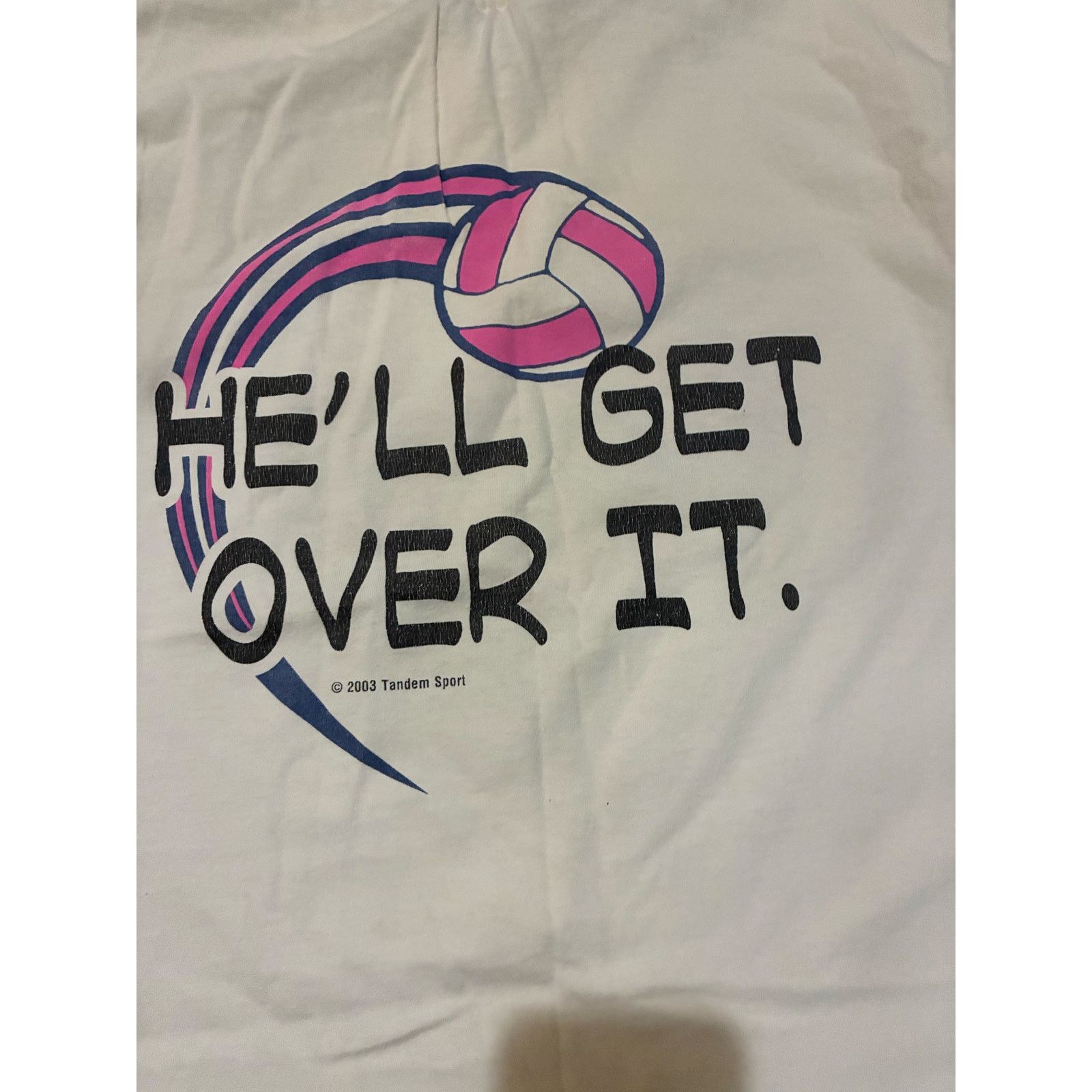 Other Vintage Volleyball Boyfriend T-Shirt Medium 2003 White Faded Size M / US 6-8 / IT 42-44 - 2 Thumbnail