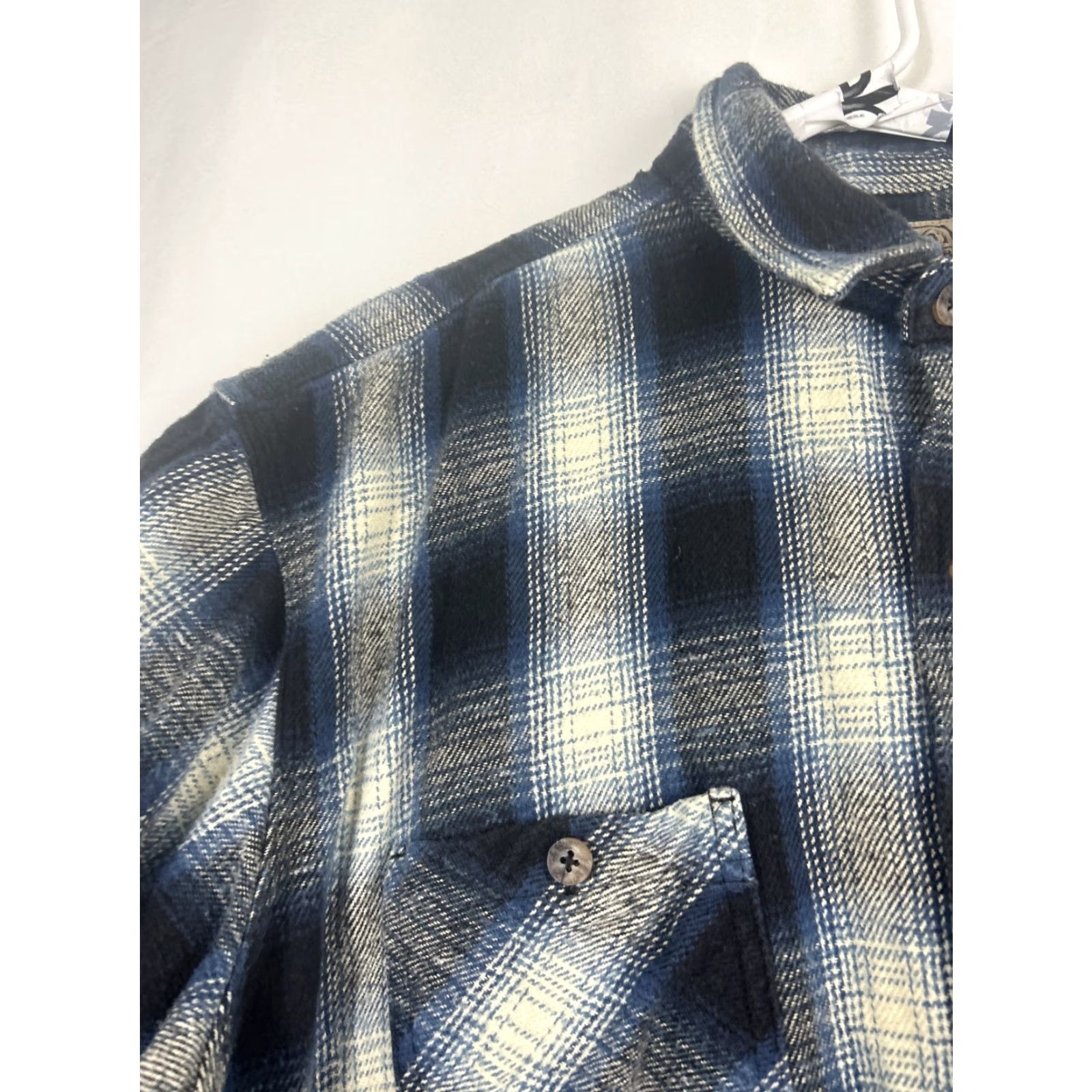 Vintage CE Schmidt Mens XXL Button-Down Shirt Blue Flannel 100% Cotton Long Sleeve Size US XXL / EU 58 / 5 - 6 Thumbnail