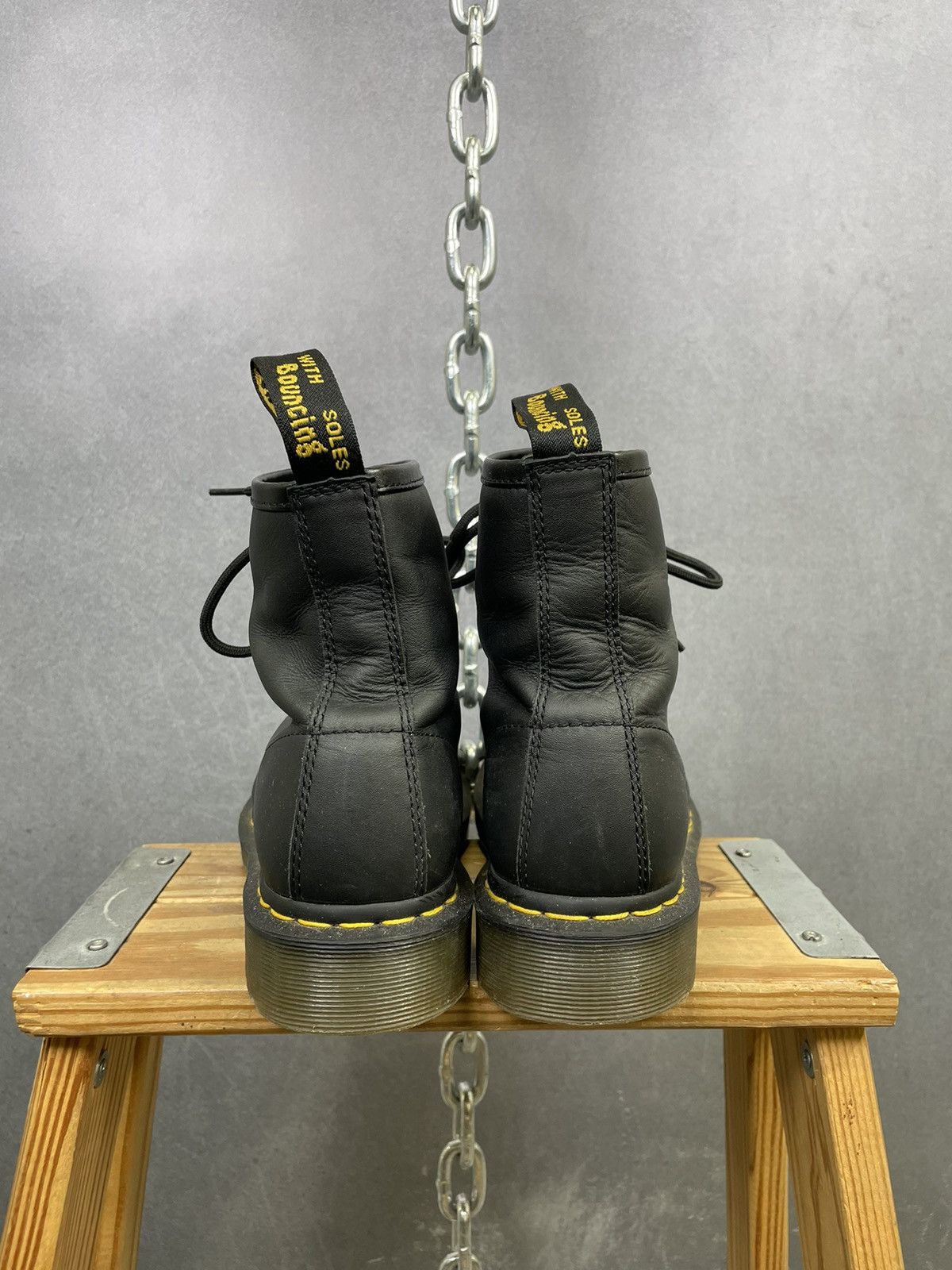 Dr. Martens × Vintage Black Doc Martens 1460 high top combat boots leather Size US 7 / EU 40 - 6 Thumbnail
