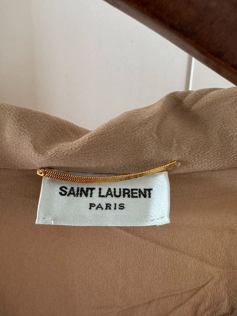 Saint Laurent Paris Saint laurent paris Khaki Silk Shirt 2506-Nextarrow Size S / US 4 / IT 40 - 4 Thumbnail