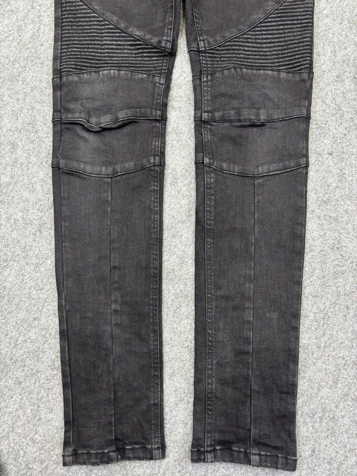 NO ID 💥Biker Denim💥No ID Biker Style Zipper Skinny Denim K28 Size US 33 - 4 Thumbnail