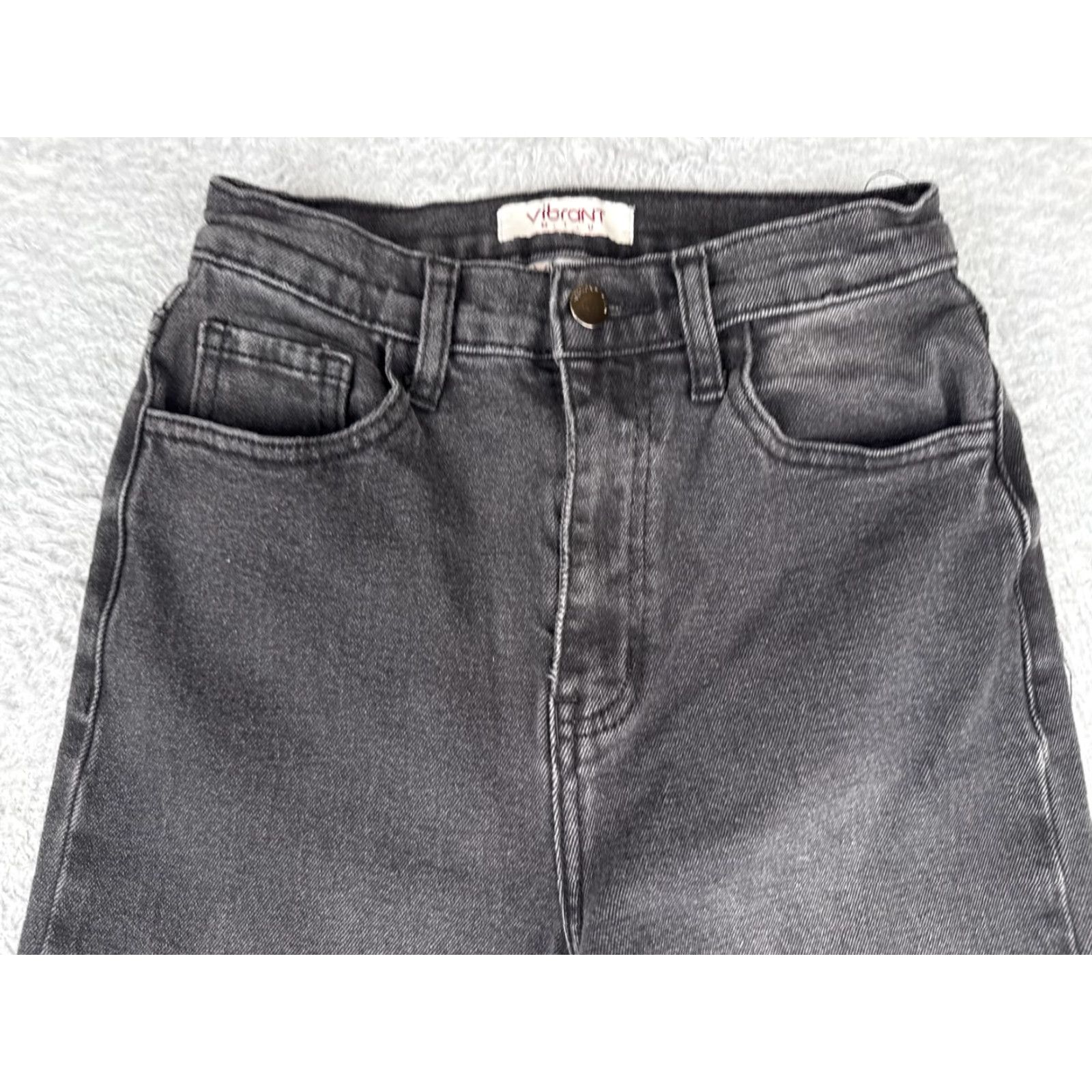 Vintage Vibrant Jeans Women Black Denim Wide-Leg High Rise 22x28 1 28in Inseam Distressed Wide-Leg Vintage No Size 25" / US 0 / IT 36 - 4 Thumbnail
