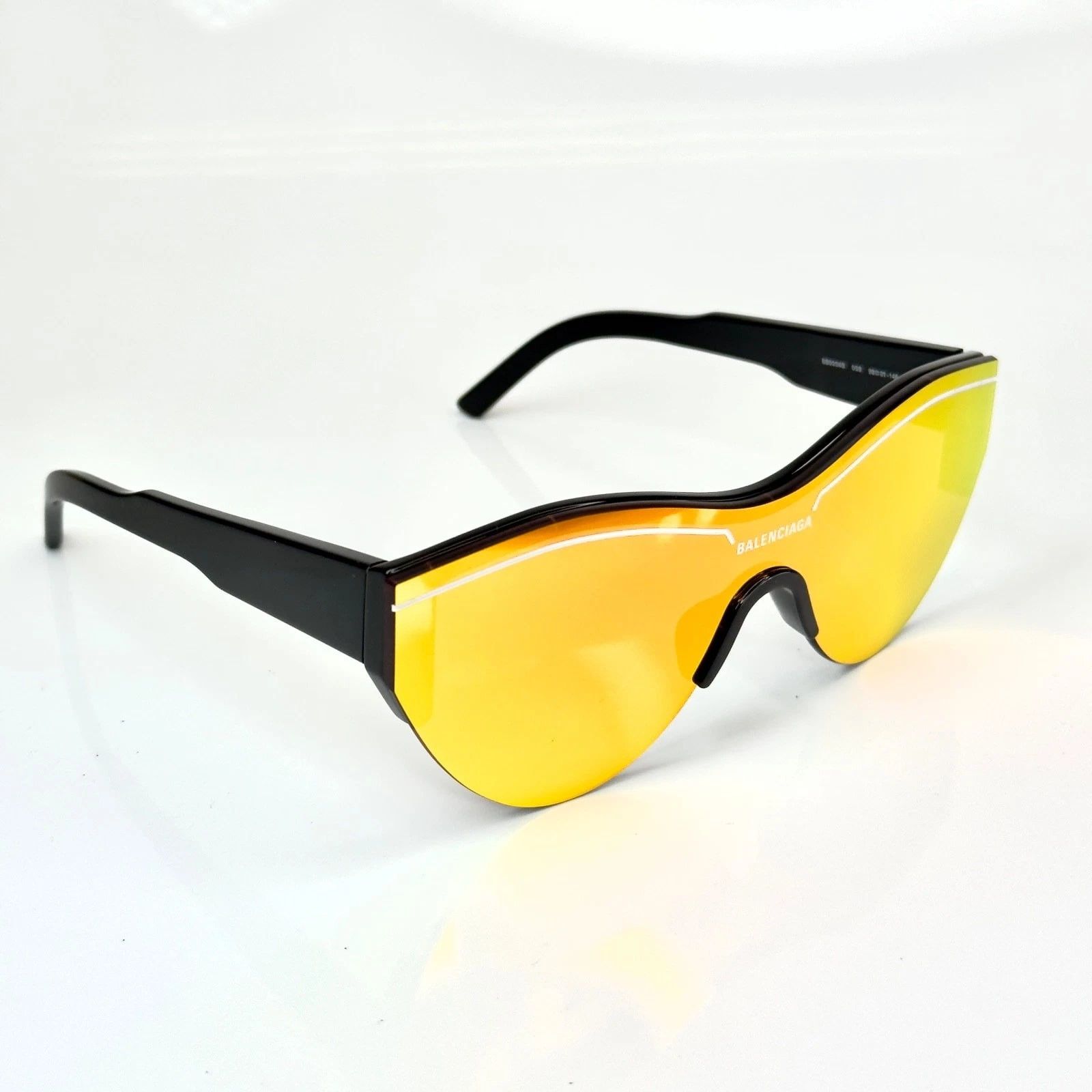 Balenciaga BALENCIAGA BB0004S SKI 0004 Black Orange Shield Mask Fashion Size ONE SIZE - 5 Thumbnail
