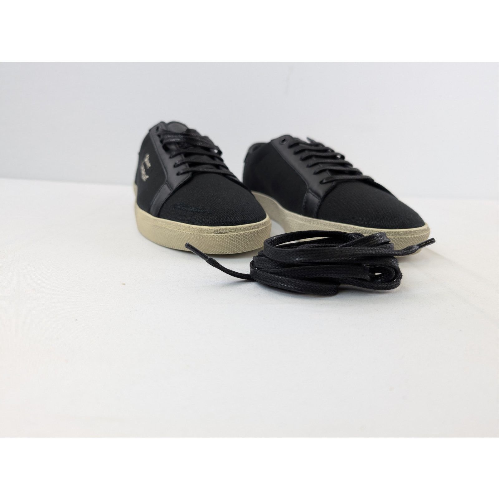 Saint Laurent Paris o1rshd1 SL06 Signa Low Top Sneakers in Black Size US 12 / EU 45 - 5 Thumbnail