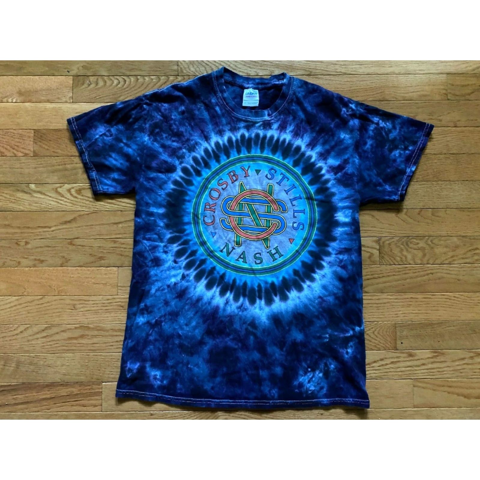 Gildan Crosby Stills & Nash Tie Dye Concert T Shirt Tee Summer 2014 XL RETRO BAND Sz M Size US M / EU 48-50 / 2 - 2 Thumbnail