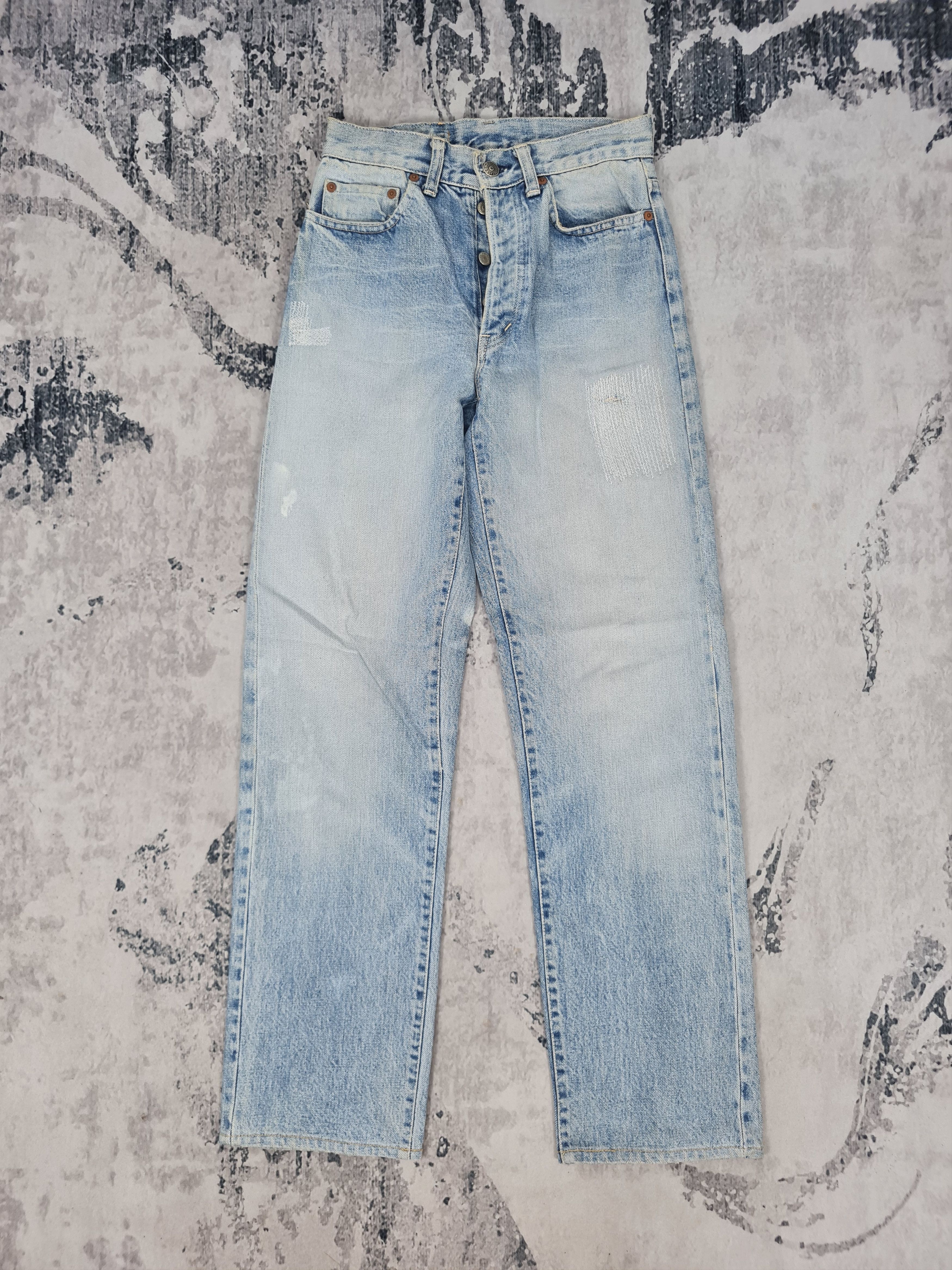 image of VTG Hr Market Selvedge Redline Bleach Jeans 26X29.5 Jb0171 in Light Blue, Men's